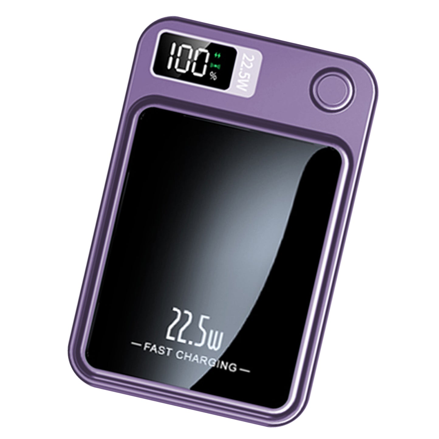 2 in 1 Portable Magnetic Wireless Power Bank, 10000mAh 22.5W Fast Charging, with LED Power Display, Suitable for Outdoor Emergency Backup Power Bank, Compatible with Multi Device, Purple