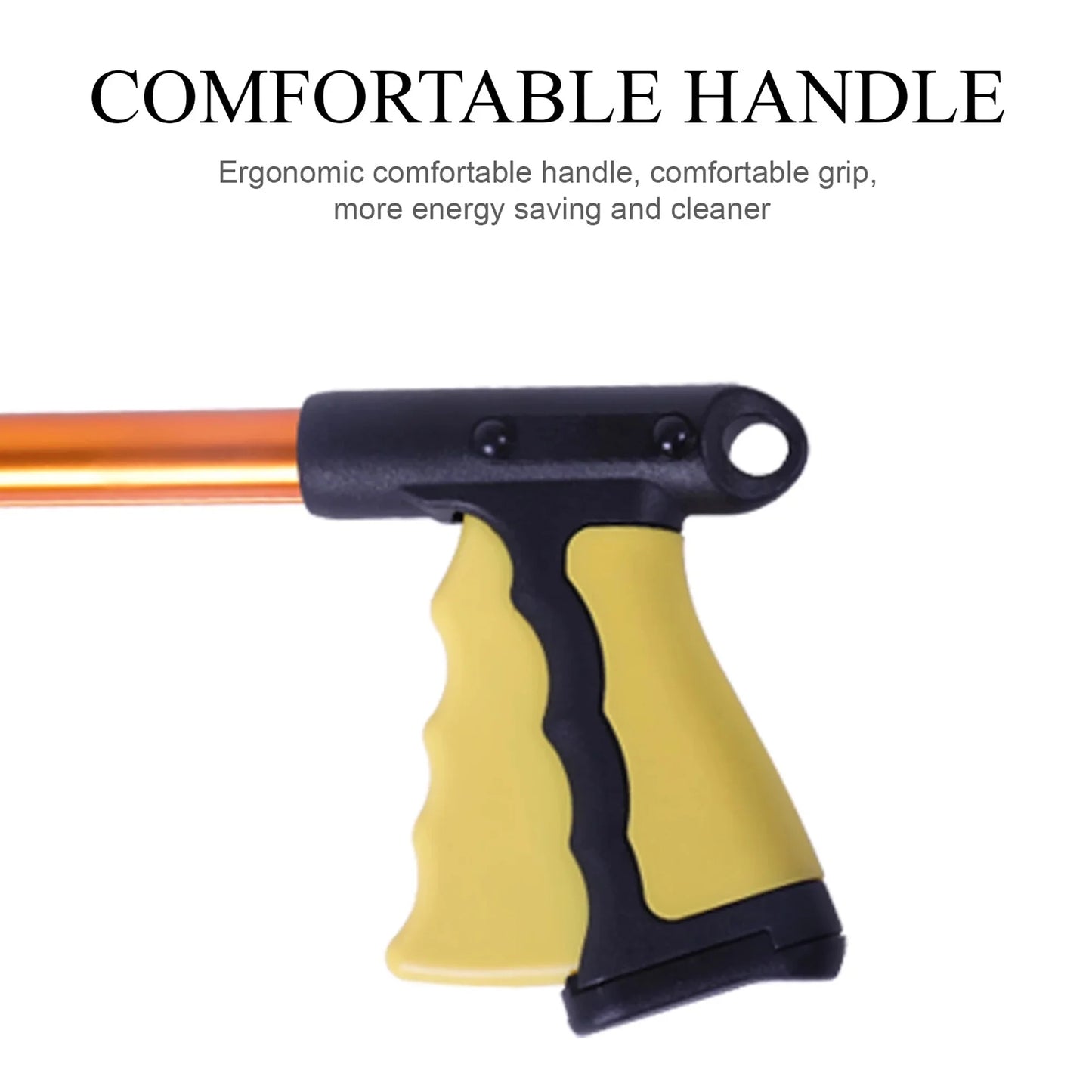 2Pcs Grabber Reacher Tool Foldable Reaching Lightweight Trash Picker Upper Tool Elderly Anti Slip Rotating Rubber Gripper Yellow