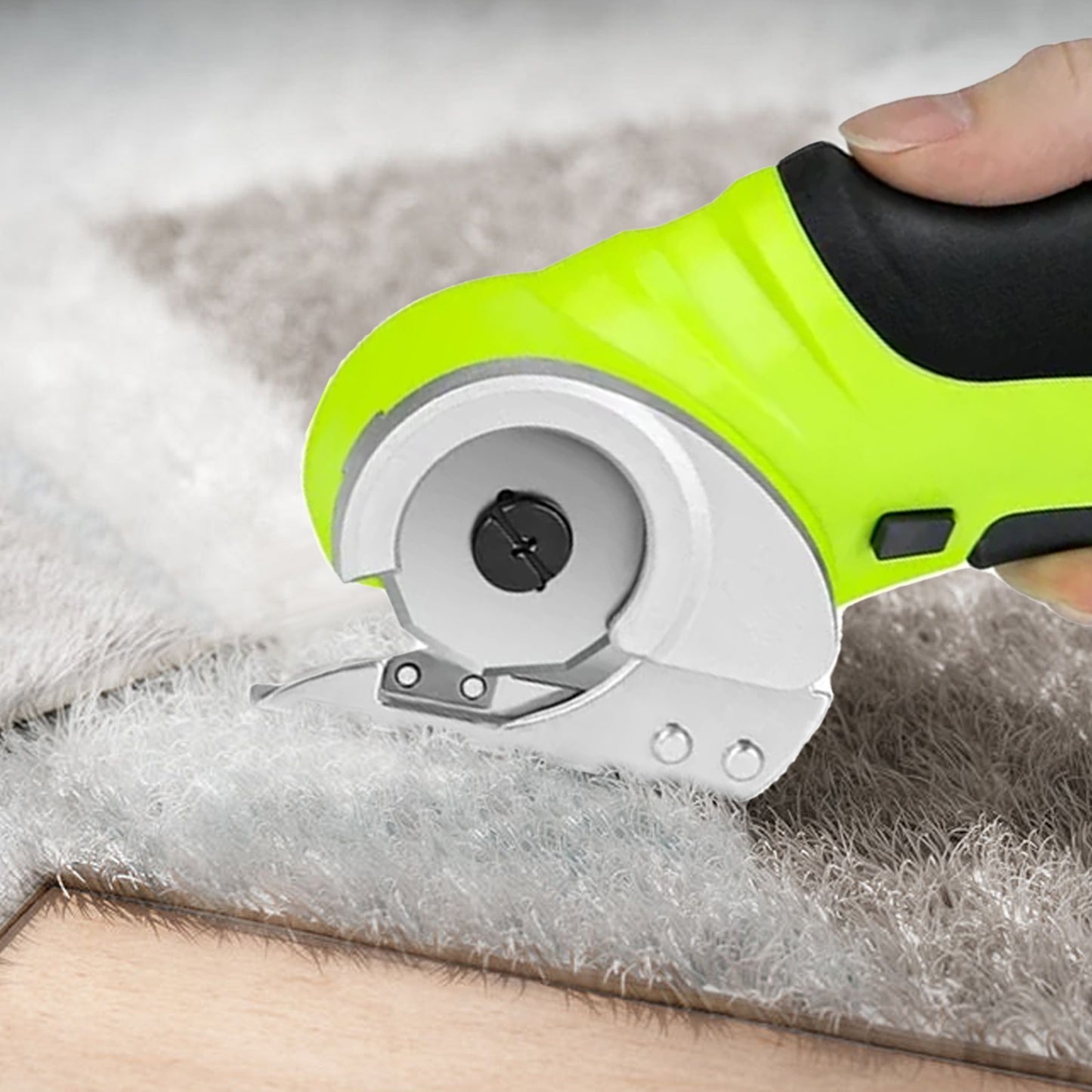 Cordless Electric Scissors, Cardboard Cutter, Rechargeable Powerful 4V Scissor Cutting Tool for Cardboard, Fabric, Leather, Green