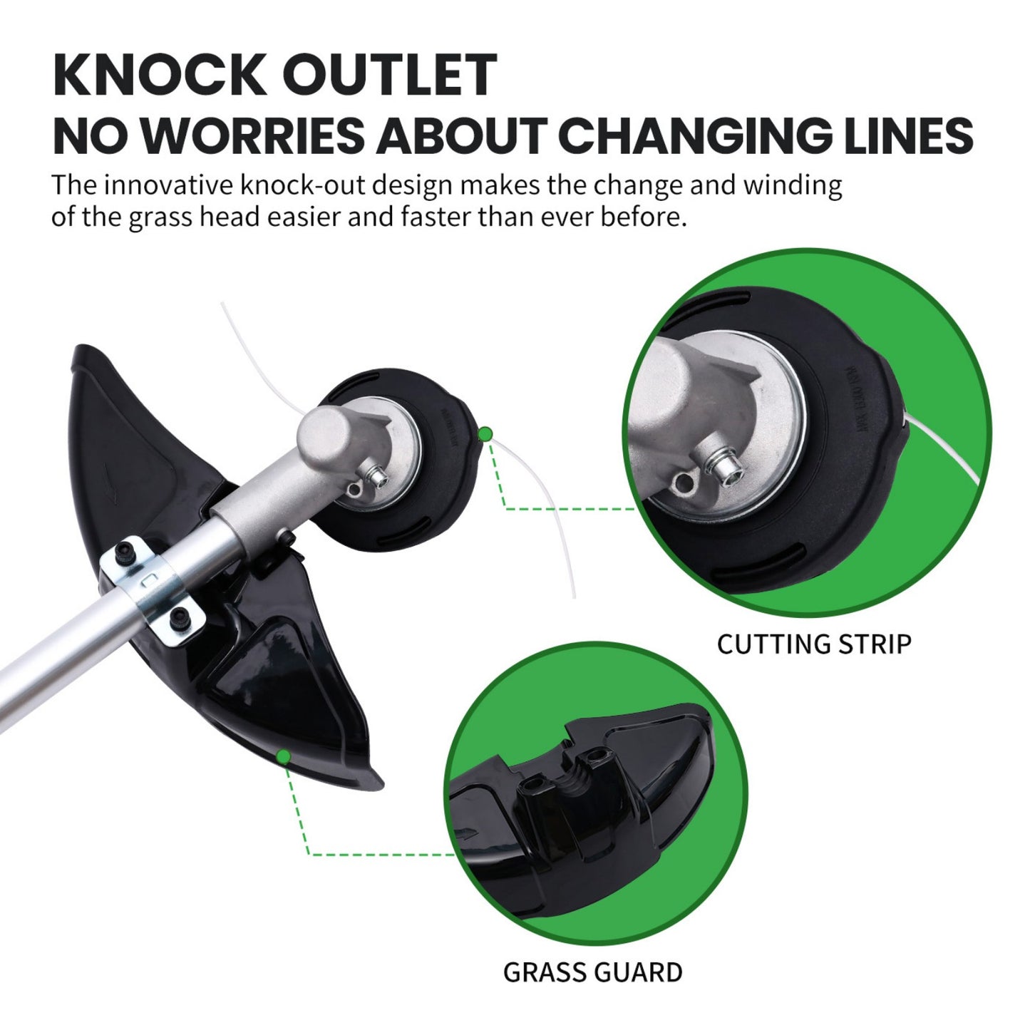 BAOKALER Digital String Trimmer Cordless, Bump Feed System and Intelligent Three-Speed, 4AH Battery and Brushless Motor, Battery Level Display