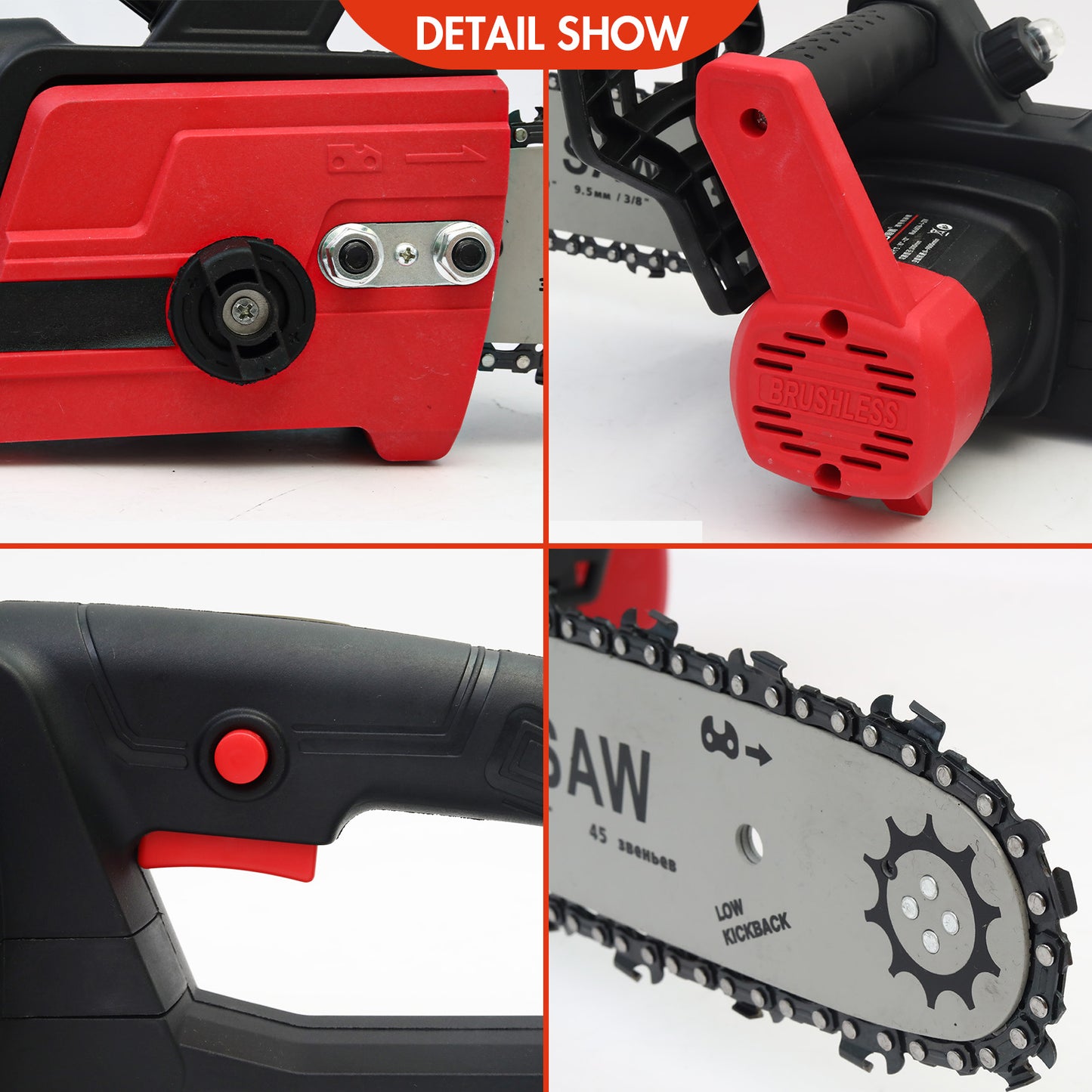 CATGOOD 21V 12" Brushless Cordless Chainsaw, 3.0Ah Battery and Charger Included, for Tree Wood Cutting