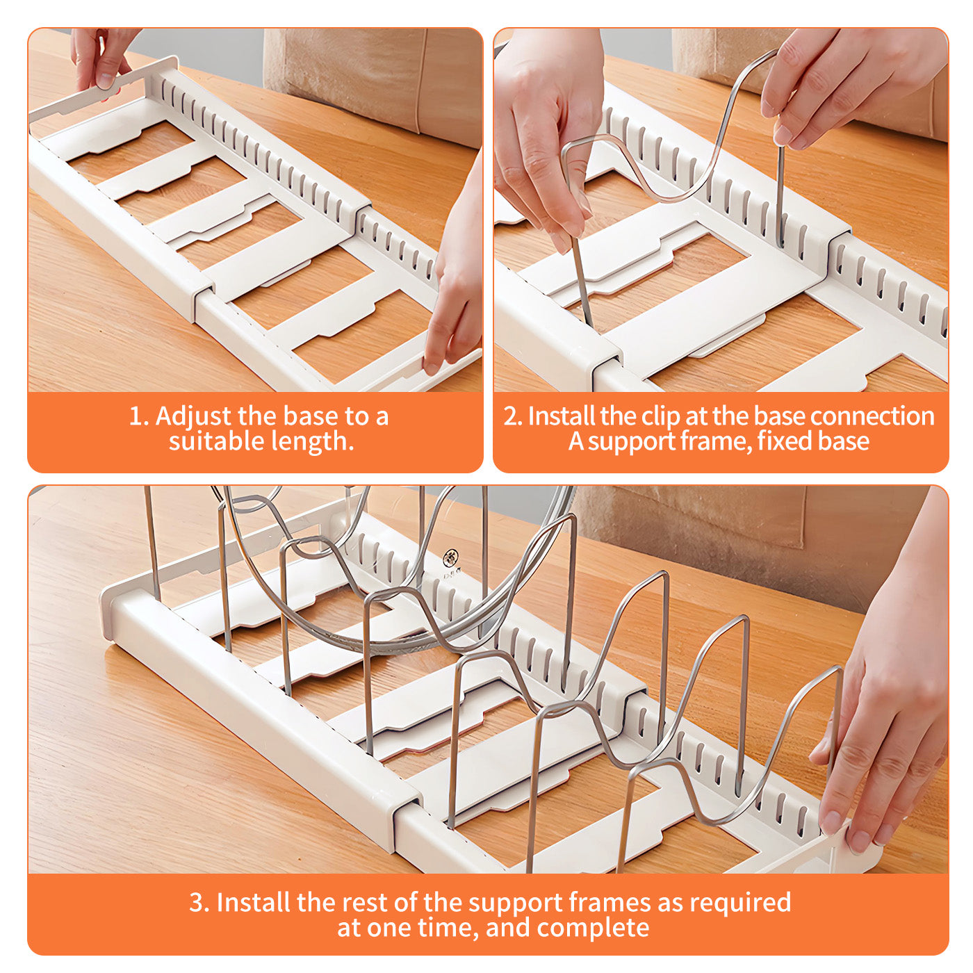 Expandable Pan Organizer with 12 Adjustable Shelves, Multifunctional Pots and Pans Organizer Rack for Kitchen Cabinets, Stainless Steel Pan Rack Lid Holder, White