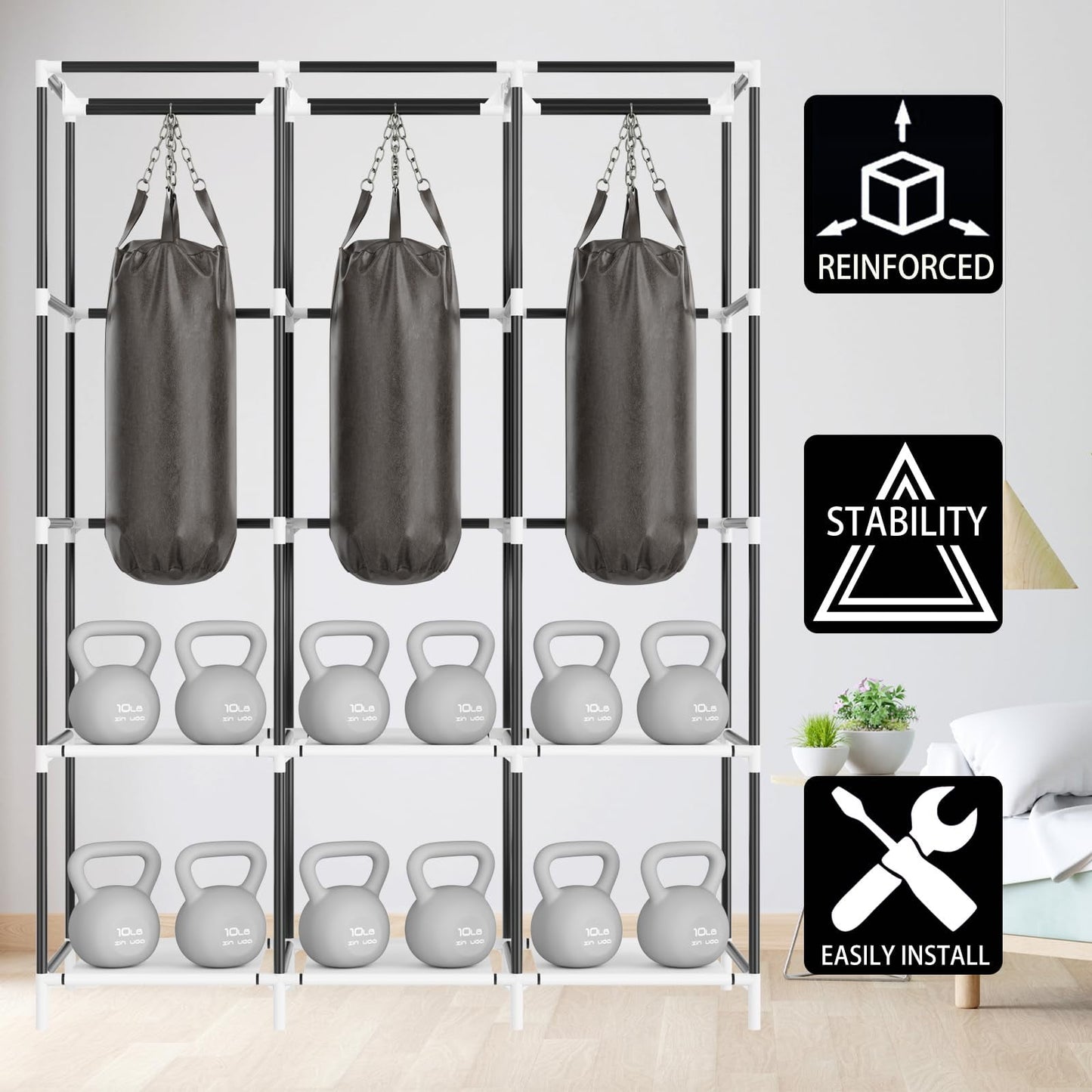Portable Closet Organizers and Storage, Dustproof Non-Woven Fabric Wardrobe Closet Clothes Rack Shelf for Home, Sky Blue