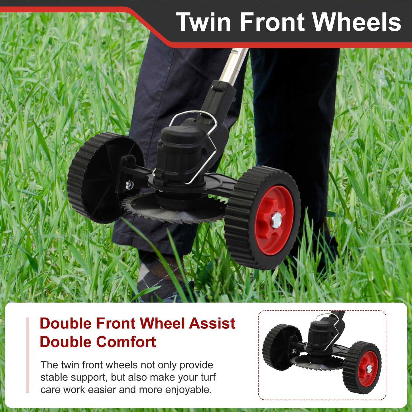 Baokaler Foldable Grass Trimmer, Cordless Electric Weed Eaters Weed Trimmer with 2 Battery