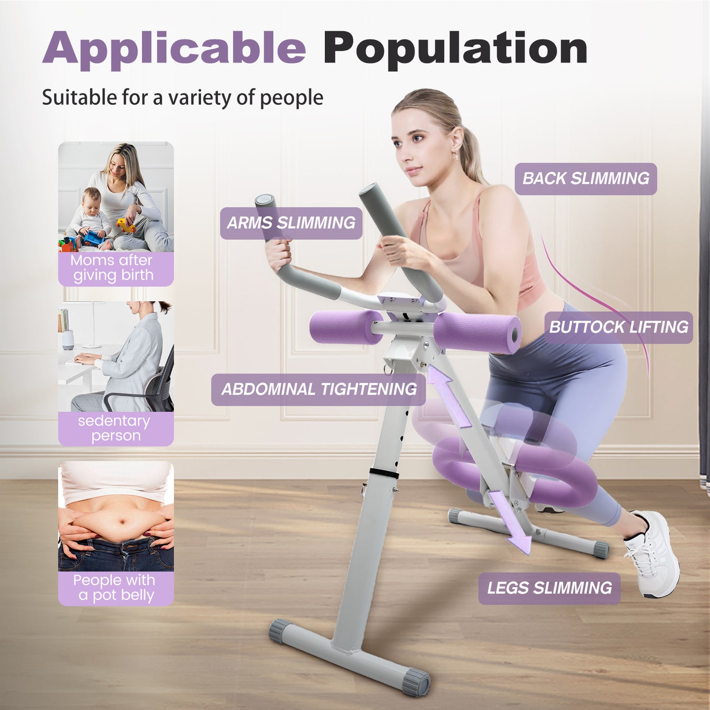 Adjustable Ab Machine, Abdominal Trainers for Full Body Workout