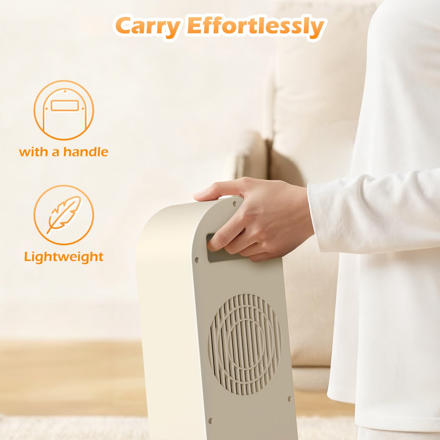 1200W Tower Heater, Ceramic Space Heater with Thermostat, 3D Realistic Flame Effect and Remote Control, 3 Modes, Overheat and Tip-Over Protection, Suitable for Home/Living Room