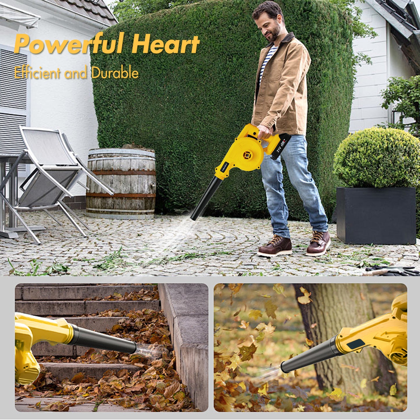 CATGOOD Cordless Leaf Blower for Makita 20V Max Battery, Handle Electric Blower and Vacuum Cleaner with 2 Battery
