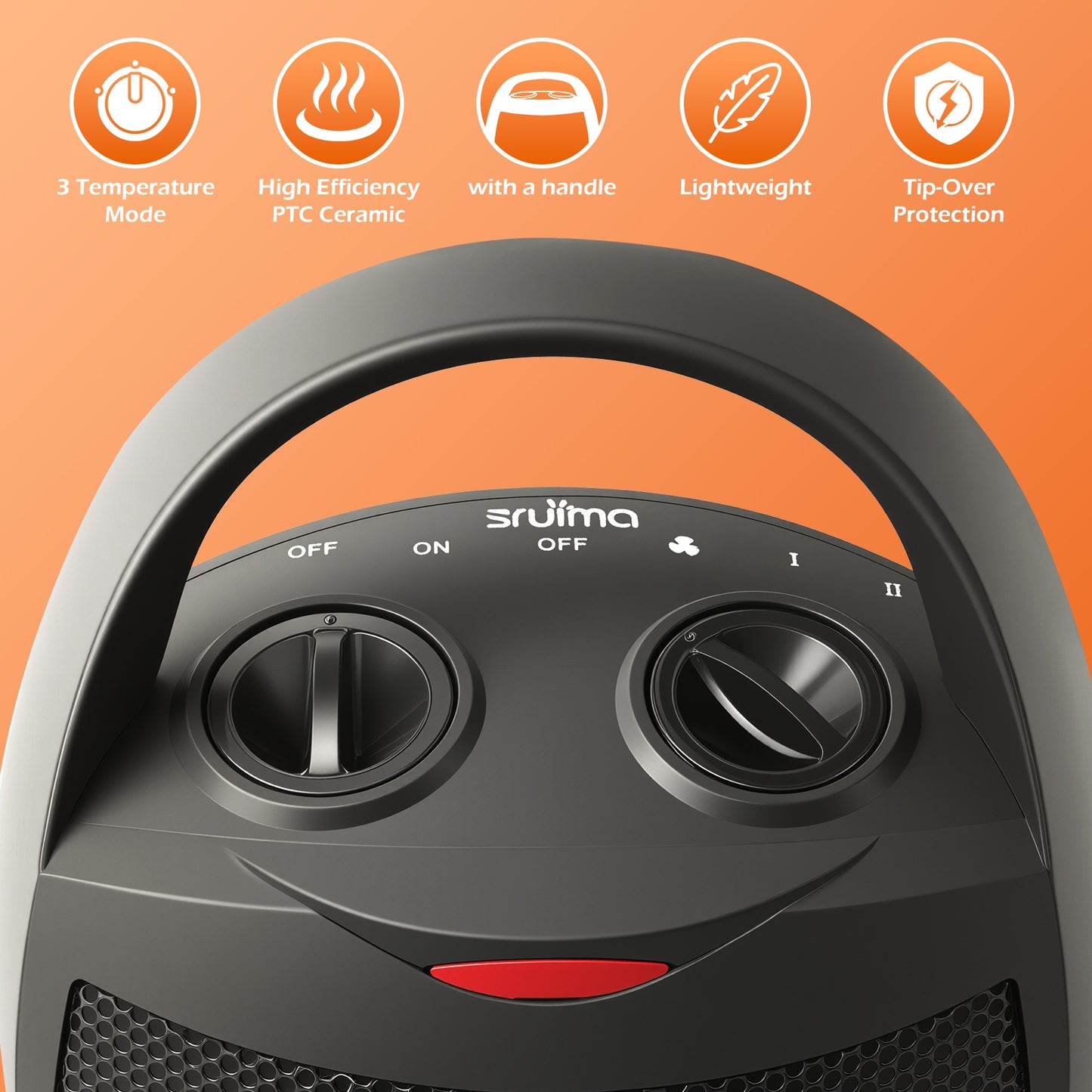 Overheat Safety Design, 1500W Electric Fireplace Heater with 3D Realistic Flame Effect, Adjustable Heating Modes