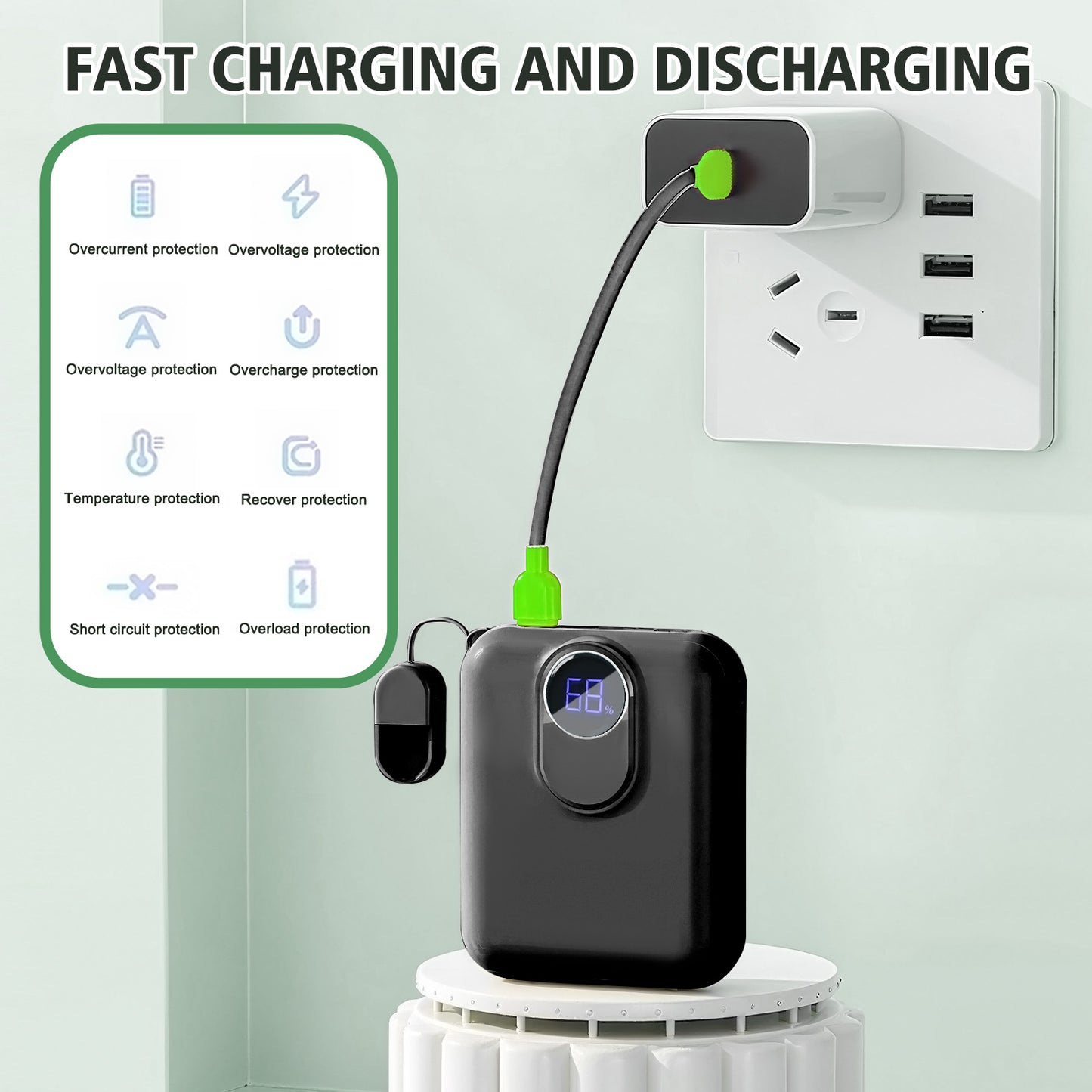 Portable Charger, Lightest 10000mAh 22.5W PD Power Bank, USB C in & Out Fast Charging Battery Pack, External Phone Powerbank Compatible with iPhone 16 15 14 13 Samsung S22 S21 Google iPad etc(Black)