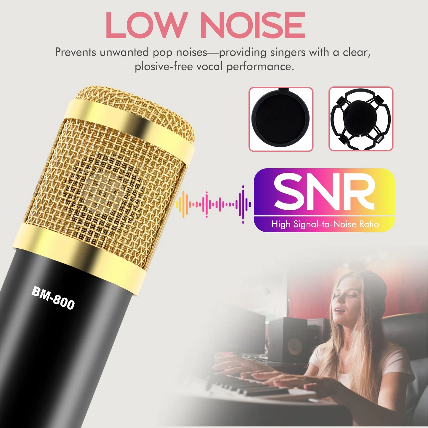 Condenser Microphone Bundle, Audio Mixer BM-800 Podcast Microphone with Voice Changer, Studio Equipment for Laptop Computer Vlog Living Broadcast Live Streaming YouTube TikTok