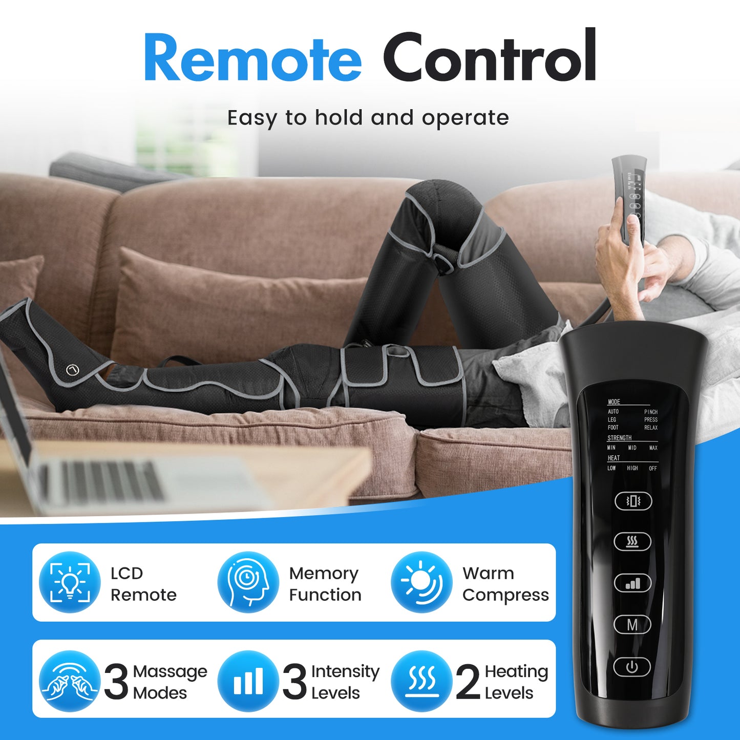 CATGOOD Leg Massager for Circulation and Pain Relief, Leg Massager with Heat and Compression, Birthday Gifts for Men Dad Women Mom, Full Leg Massager 2 Heat 3 Modes 3 Intensities