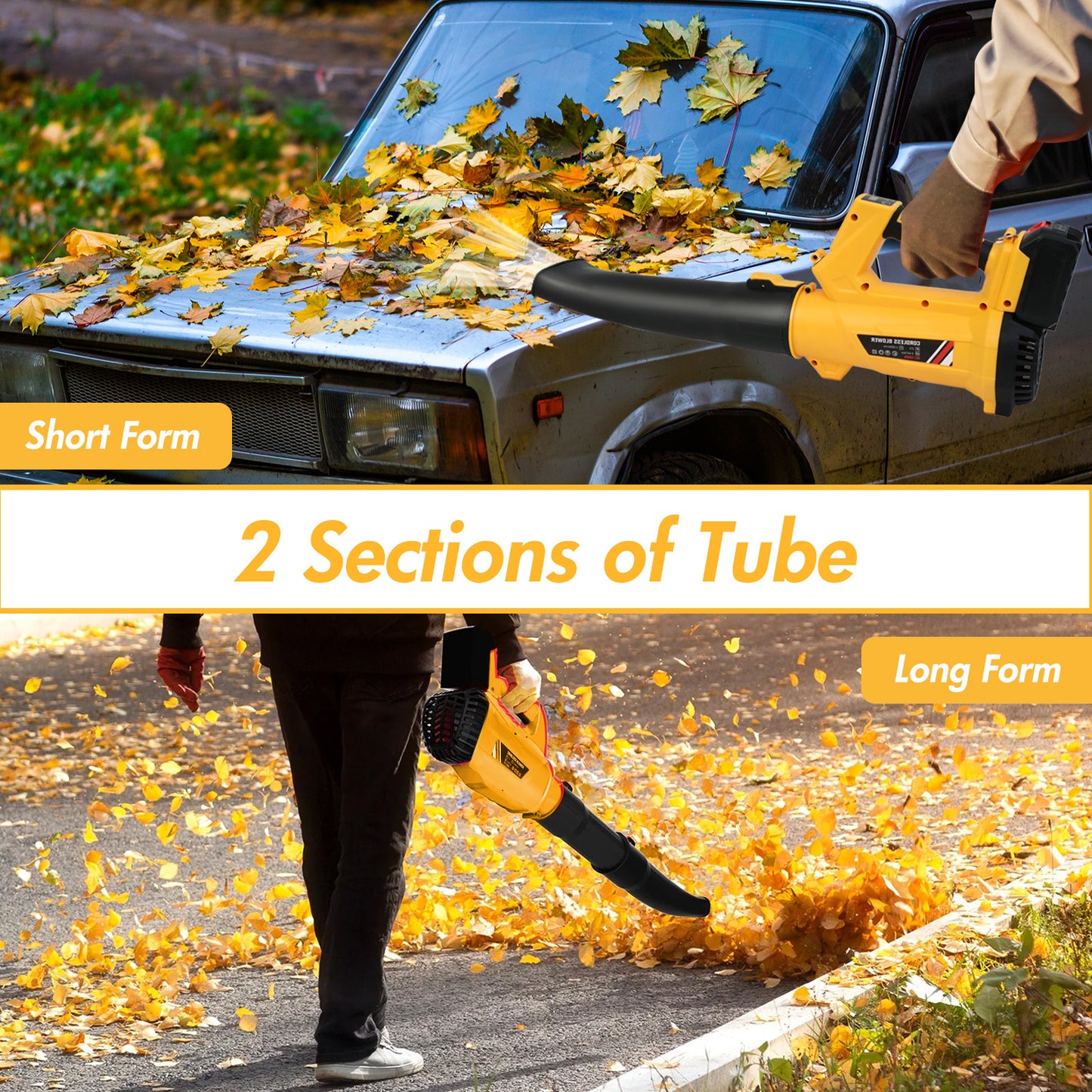 Leaf Blower, 170MPH 21V Leaf Blower Cordless with 2X6.0Ah Battery & Charger, Electric Leaf Blower for Lawn Care, Battery Powered Leaf Blower for Snow Blowing & Yard Patio Garden Cleaning
