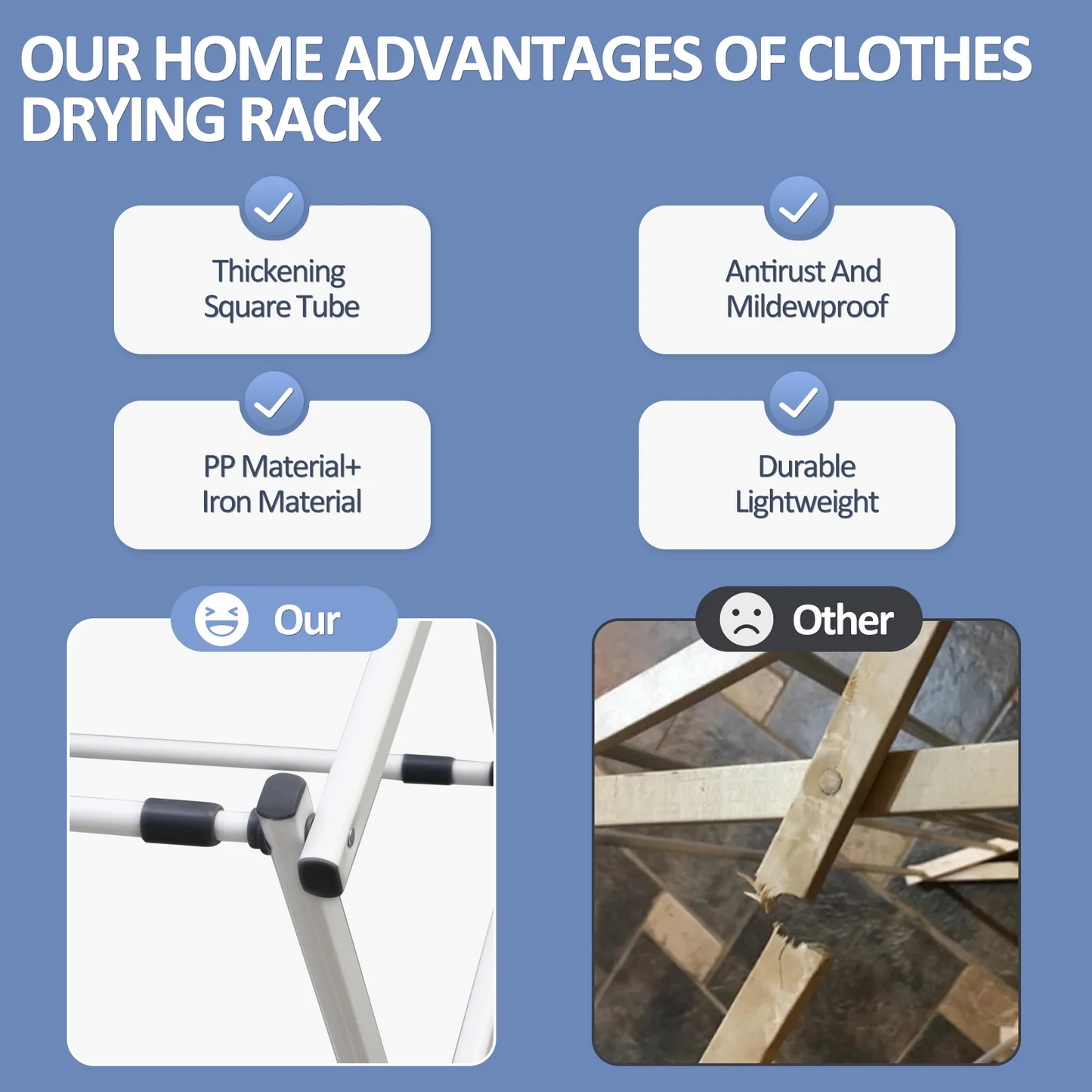 Clothes Drying Rack, 3-Tier Laundry Drying Rack for Clothes, Expandable Metal Clothing Dryer, Collapsible Towel Rack, Air Drying Rack