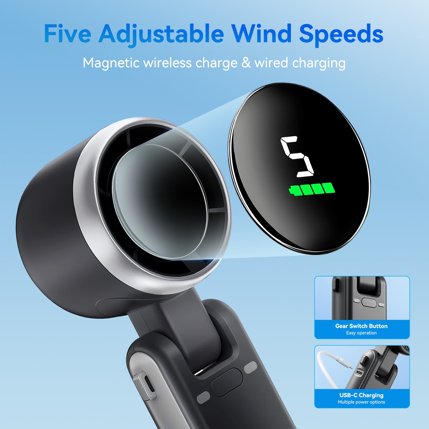 Portable Handheld Fan,Battery Operated,6000mAh? Mini Fan,Up to 12 Working Hours,3 In 1 Pocket Fan,Portable Handheld Turbo Fan for Travel/Outdoor/Indoor(Black,2 Pack)