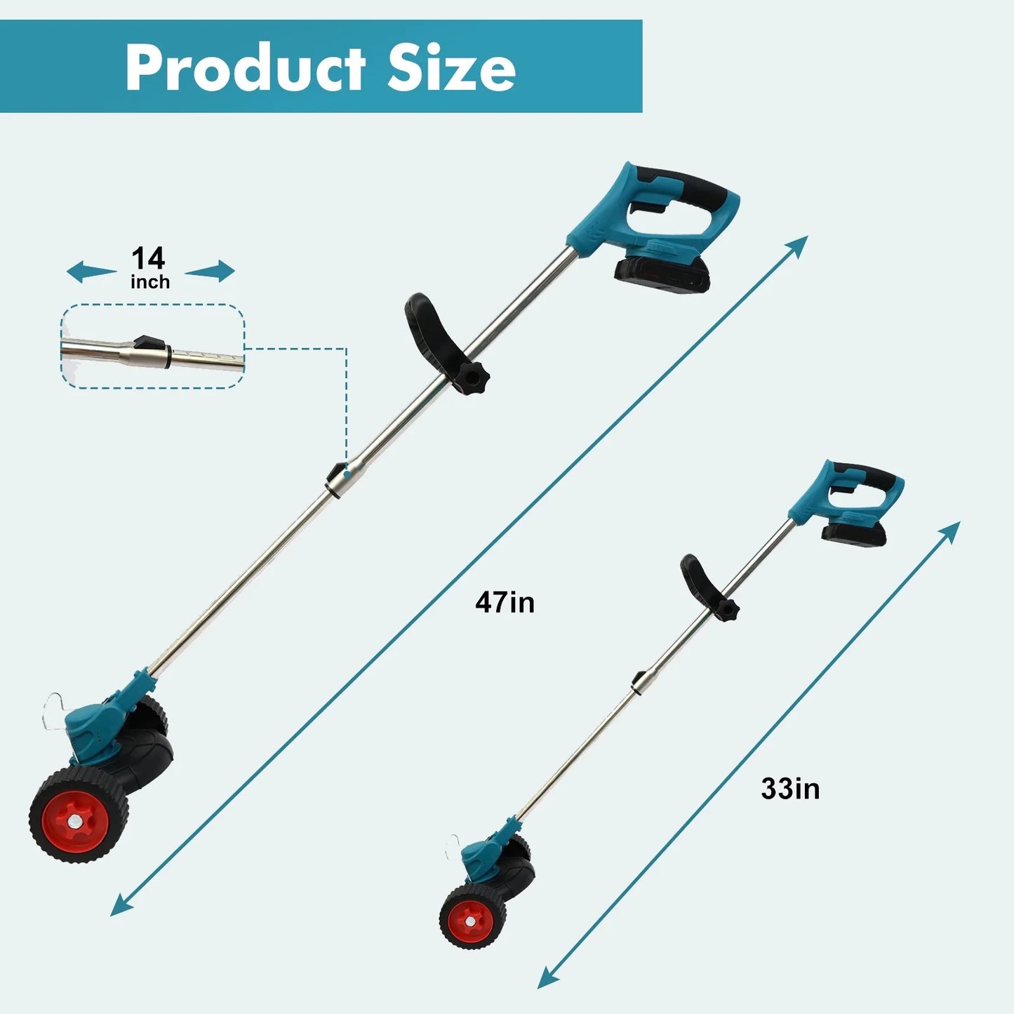 3-in-1 Cordless Weed Trimmer, 21V Portable Electric Brush Cutter, With Two 2600mAh Batteries and Charger for Garden and Yard Weed Control
