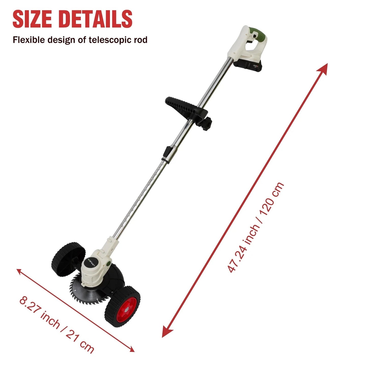 Electric Weed Wacker for Makita Battery, Cordless String Trimmer with Wheels, Weed Eater Grass Trimmer for Lawn Yard Garden