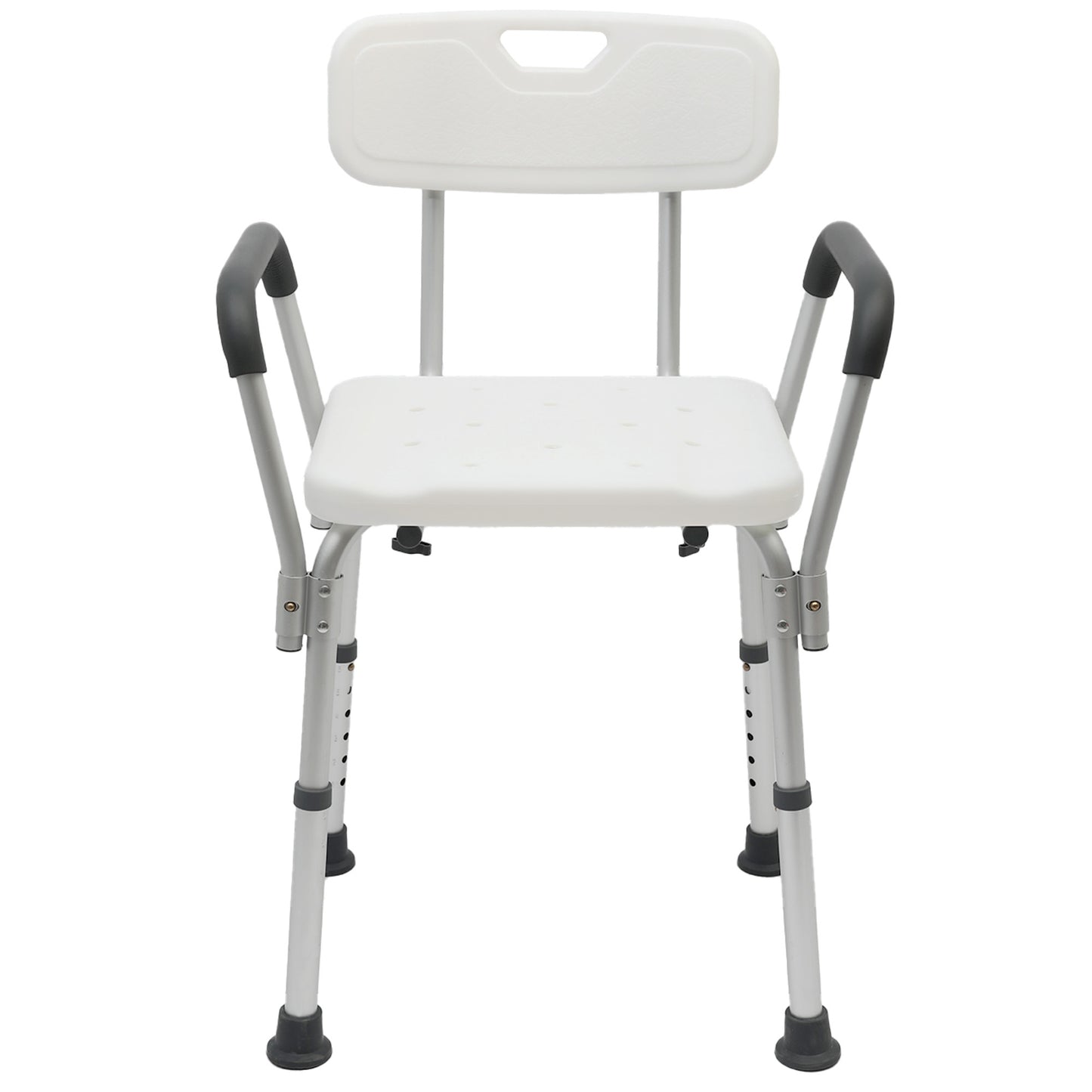 CATGOOD Shower Chair Bath Seat with Back and Arms, Height Adjustable Shower Chair for Inside Shower, Shower Bench for Elderly and Adult, Supports up to 330 lbs, White