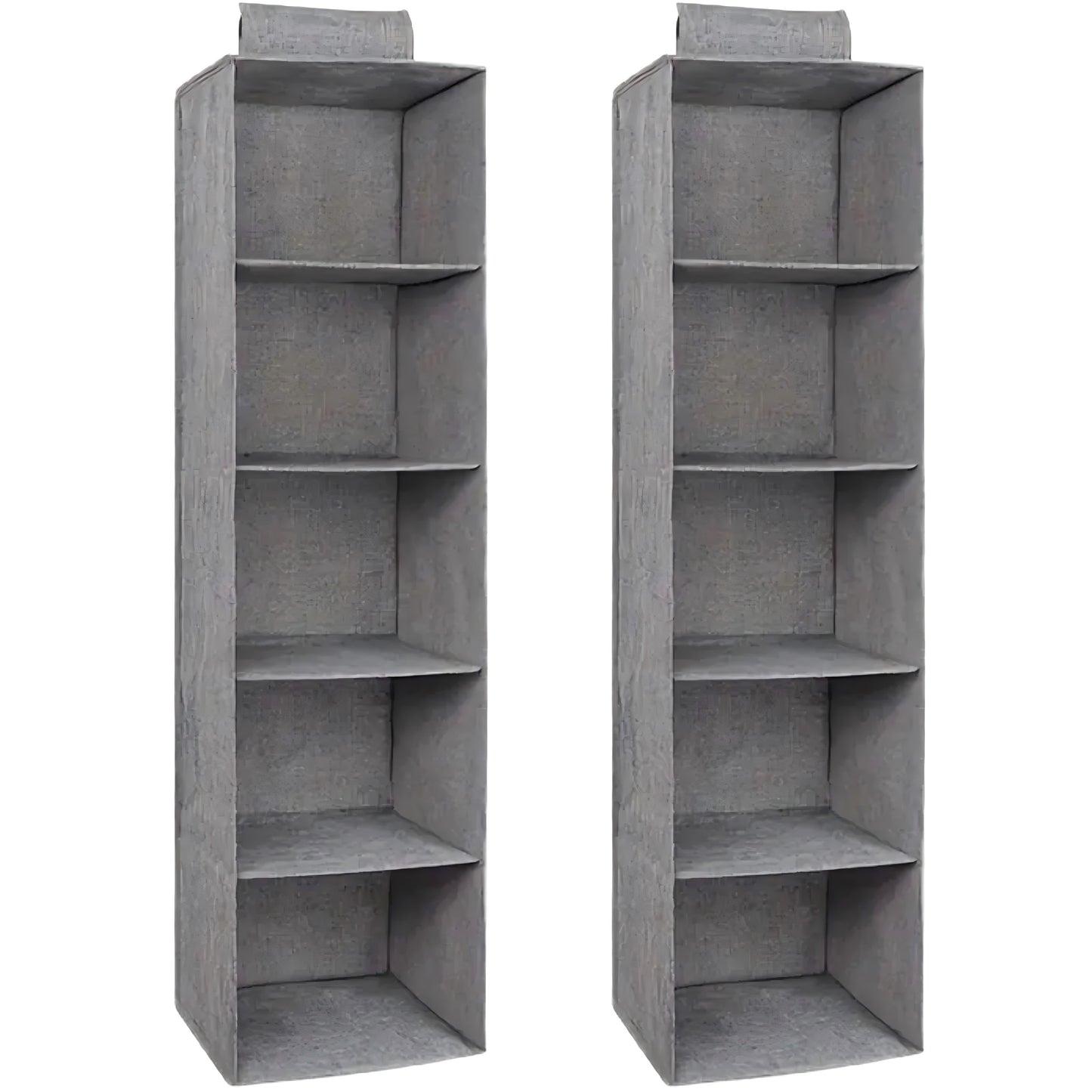 Hanging Closet Organizer, 2 Packs Closet Organizer and Storage, 5-Shelf Closet Hanging Storage Shelves, Closet Organization for Bedroom, Nursery, Diapers, Grey