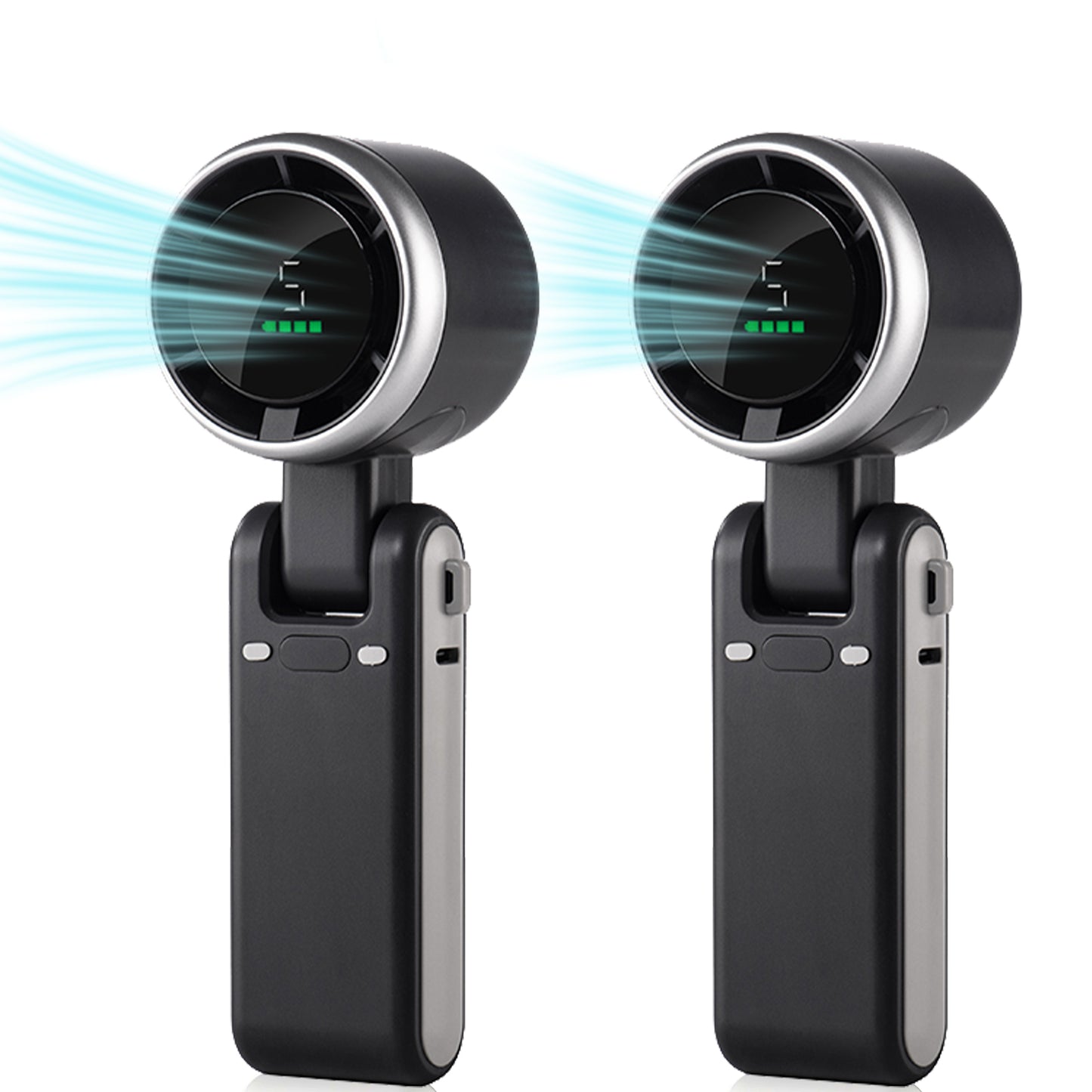 Portable Handheld Fan,Battery Operated,6000mAh? Mini Fan,Up to 12 Working Hours,3 In 1 Pocket Fan,Portable Handheld Turbo Fan for Travel/Outdoor/Indoor(Black,2 Pack)