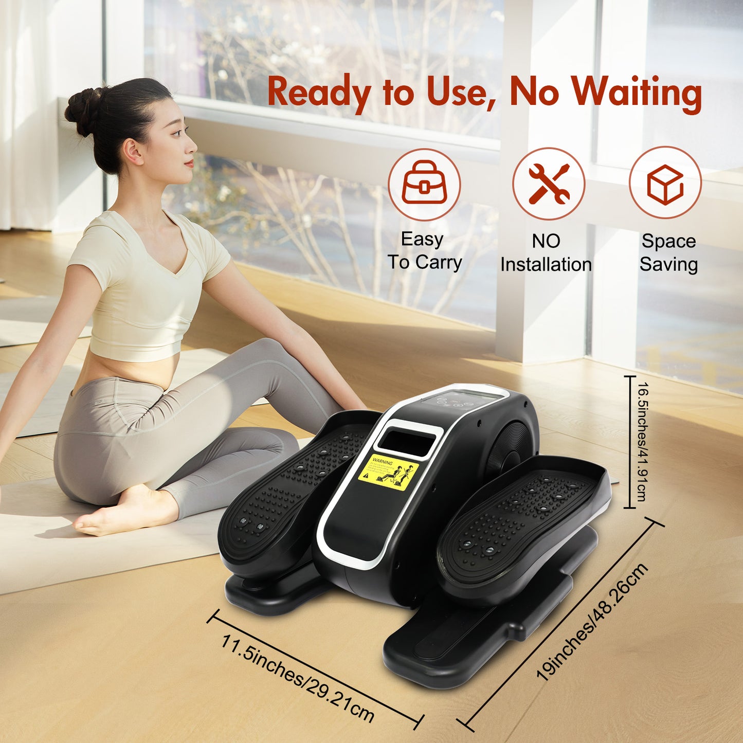 CATGOOD Under Desk Elliptical, Portable Seated Elliptical with Remote Control, 12 Adjustable Speeds Ellipse Leg Excerciser, Dual Modes Elliptical Machine for Seniors