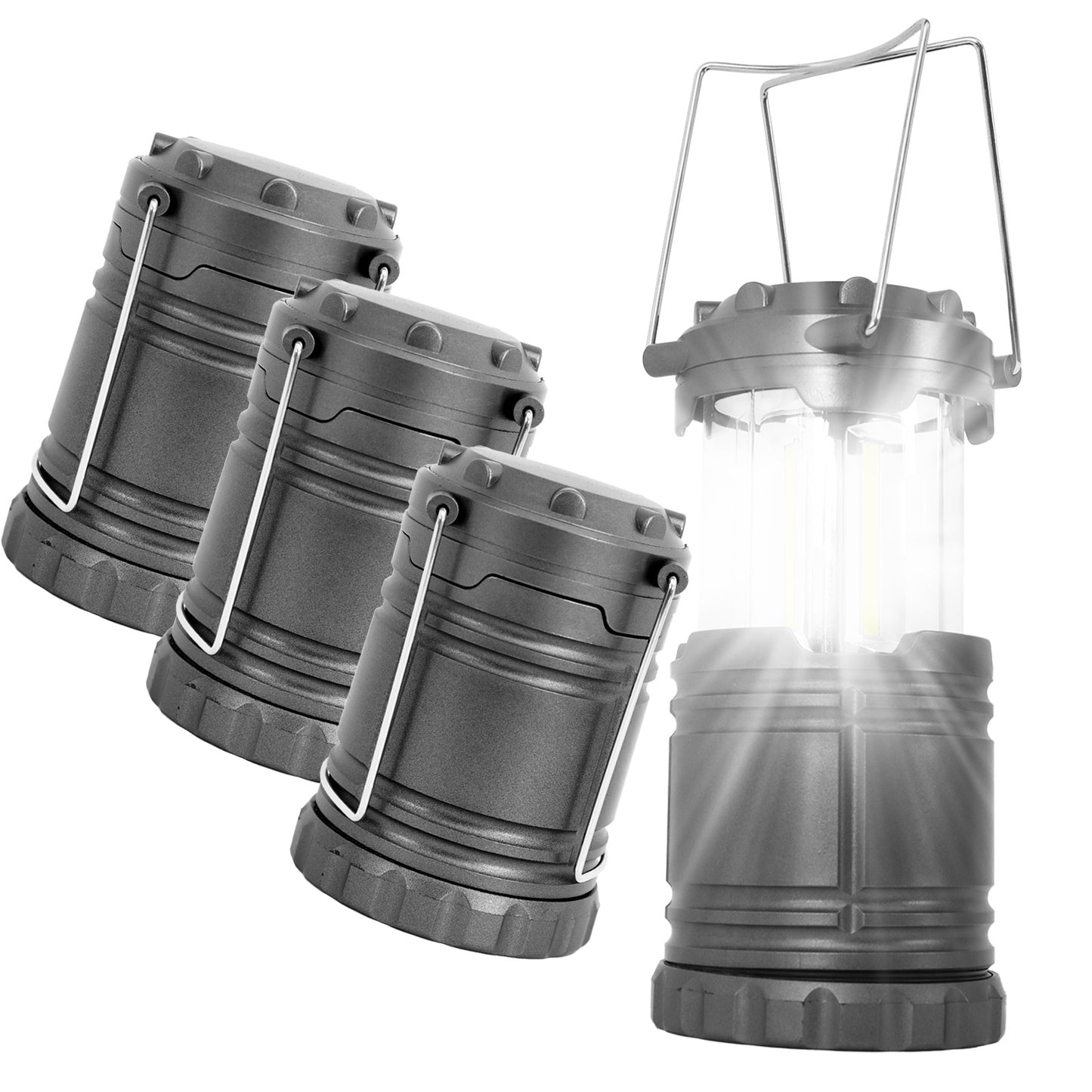 Baokaler LED Camping Lanterns, 4 Pack camping lights, Lamp Light, Collapsible Battery Flashlight, Camping Accessories, Gray