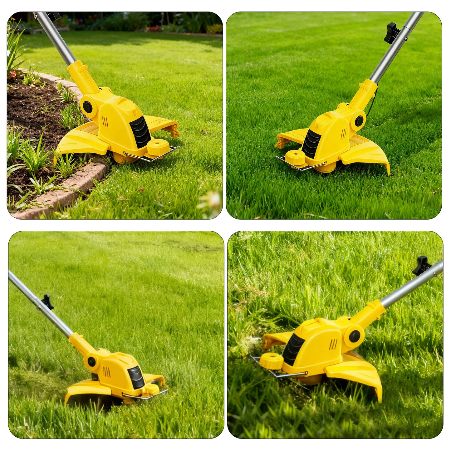 CATGOOD Cordless String Trimmer, 2AH Battery Powered Weed Trimmer with Fast Charger, Yellow