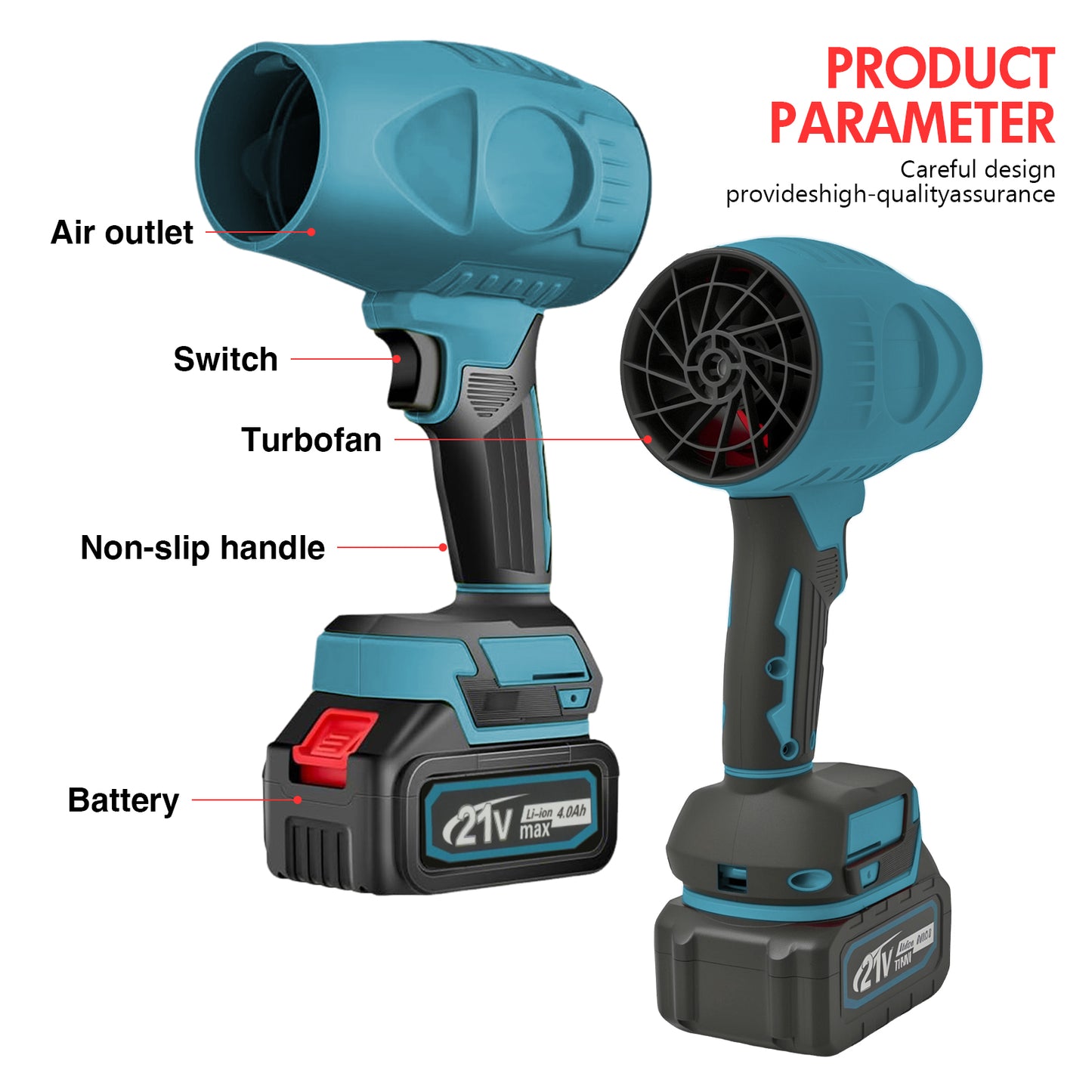 Cordless Leaf Blower with 21V 2*4.0Ah Batteries and Charger,130000RPM,190MPH,1200W,Lightweight Electric Leaf Blowers for Lawn Care,Patio,Dust,Blowing Leaves,Blue