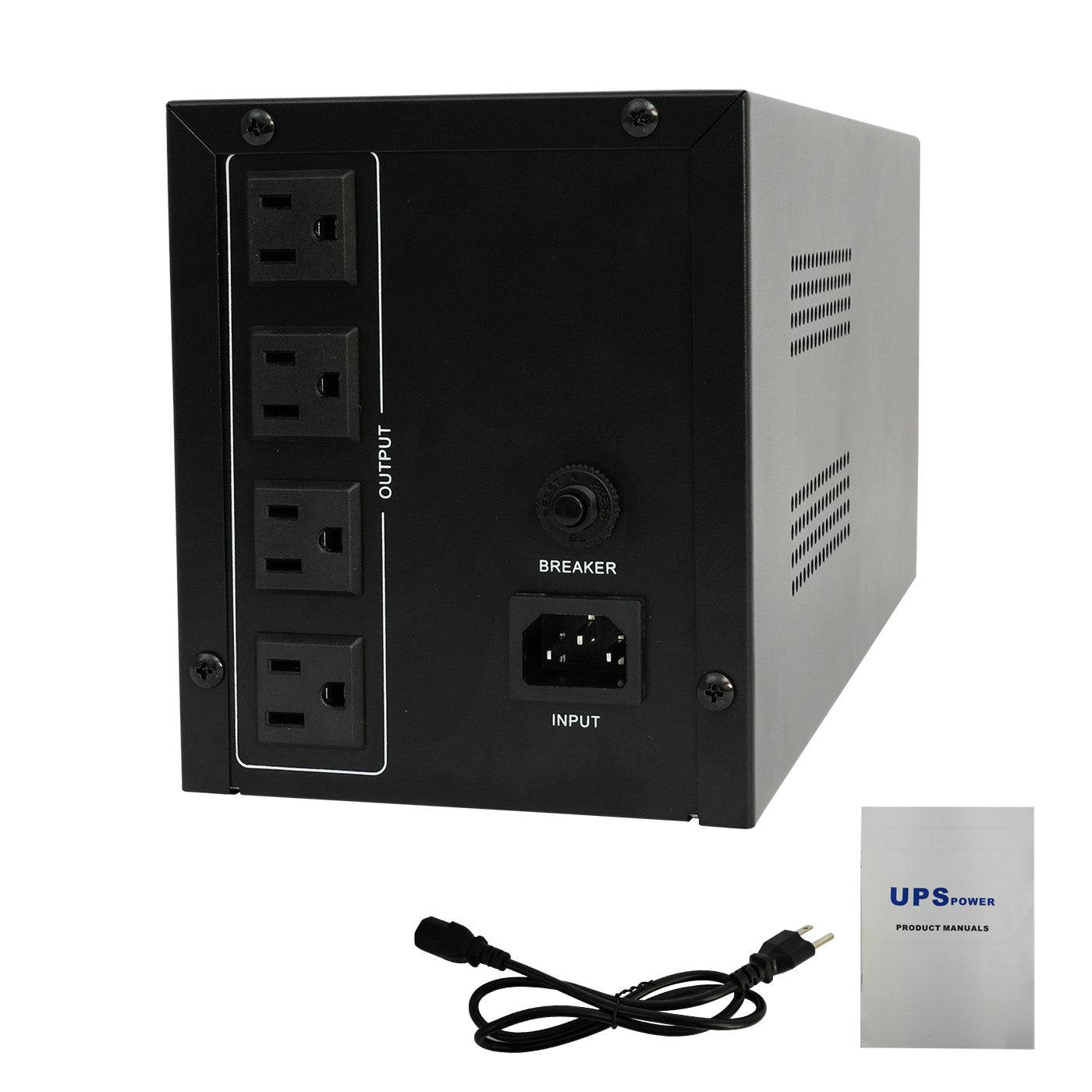 Backup UPS Power Supply 1200VA 720W Battery Backup Power with 4 Outlets and LCD Display, Suitable for Home and Office