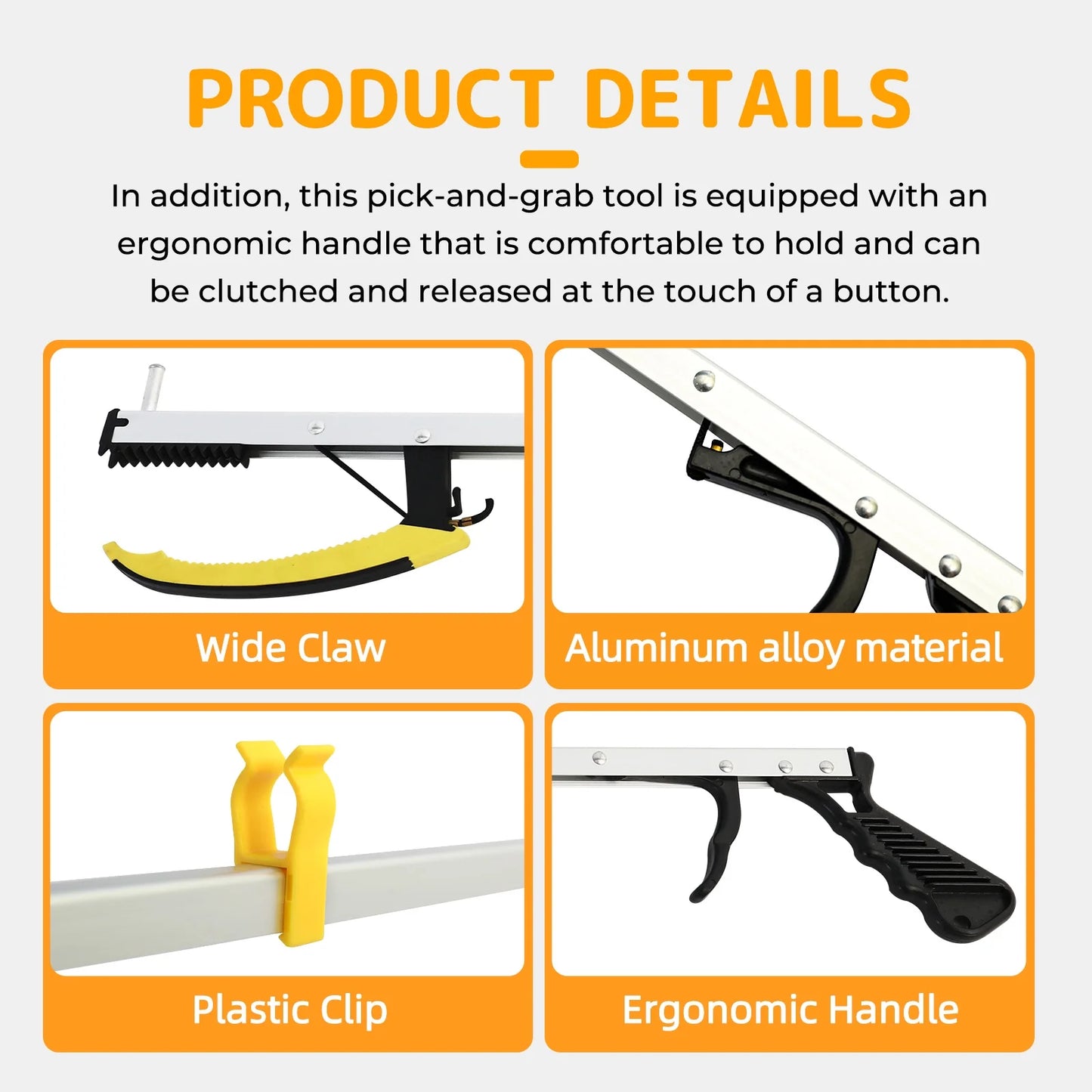 Grabber Reaching Tool Reacher Grabber Tool Lightweight Aluminum with Ergonomic handle trigger