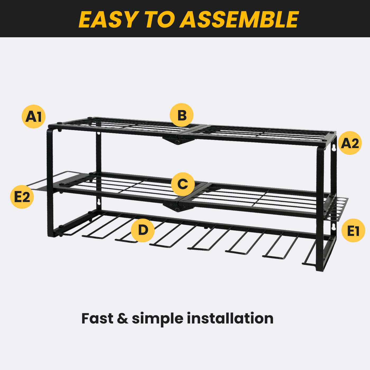 ALSO GO Power Tool Organizer, Power Drill Holder Wall Mount, 3 Layers Heavy Duty Metal Tool Storage Rack, Battery Tools Holder Shelf, Adjustable Height Iron Tool Rack for Workshop or Garage, Black