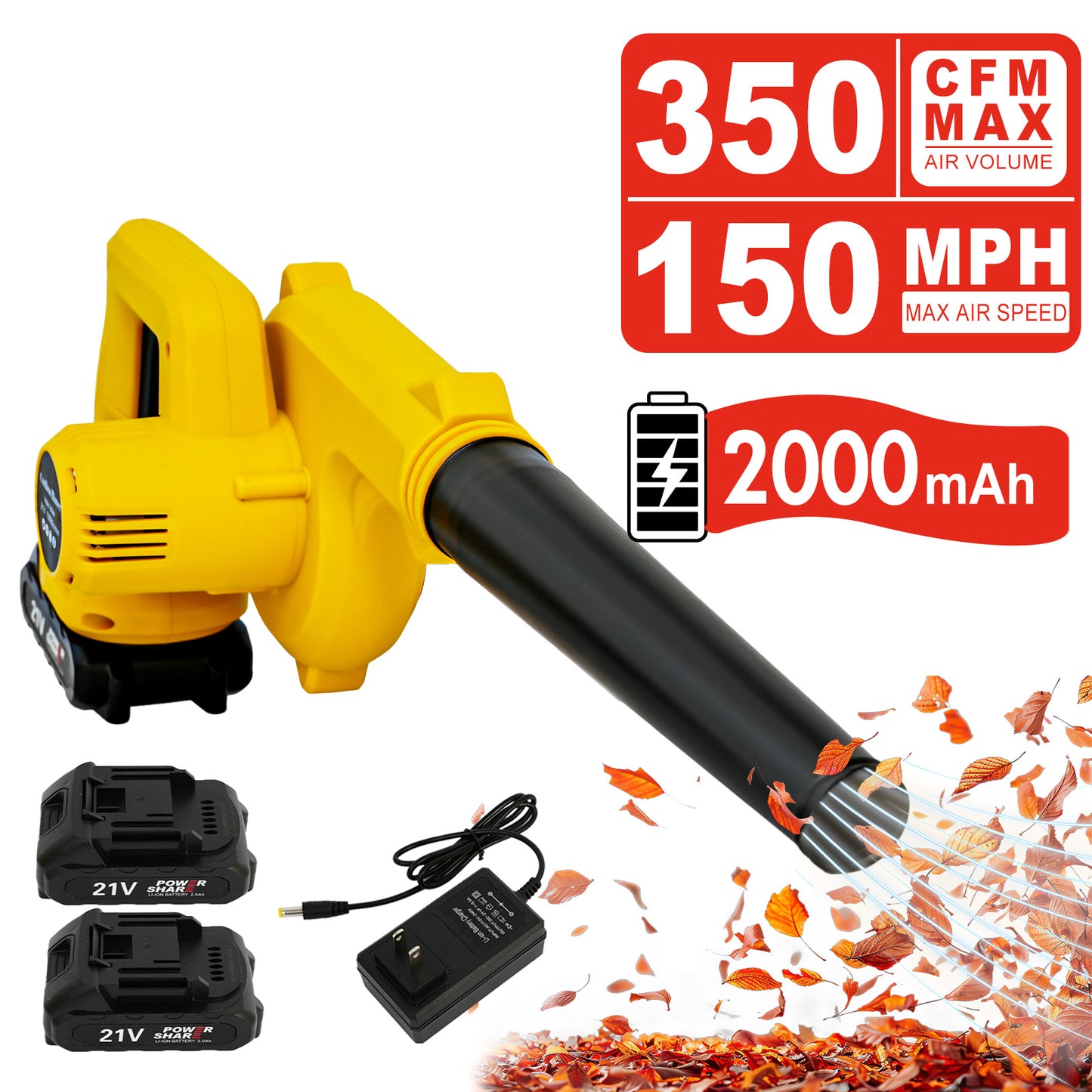 CATGOOD Cordless Leaf Blower for Makita 20V Max Battery, Handle Electric Blower and Vacuum Cleaner with 2 Battery