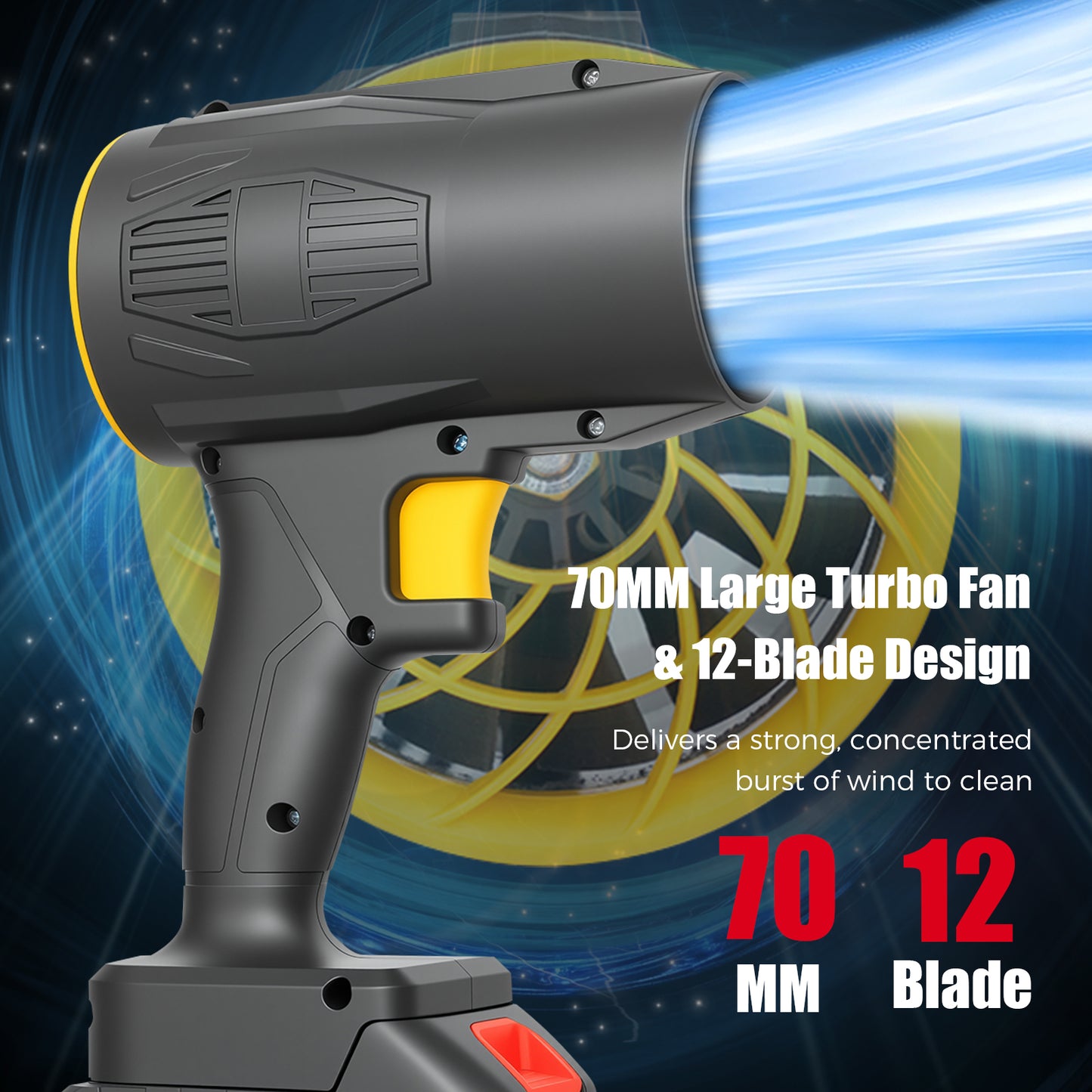 BAOKALER Electric Cordless Leaf Blower, 500CFM Handheld Leaf Blower with 2*4.0Ah Batteries and Charger for Patio Cleaning, Lawn Care