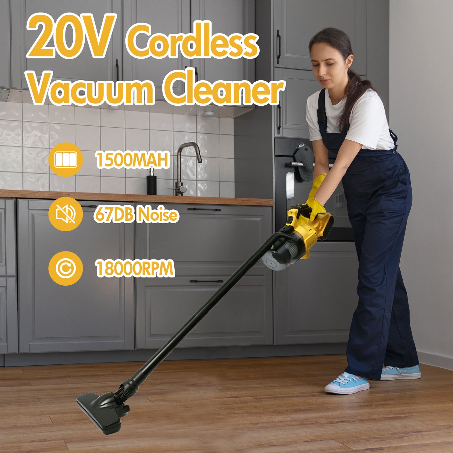 CATGOOD Cordless Vacuum Cleaner, 3-IN-1 Lightweight Handheld Vacuum Cleaner For Carpet with Battery and LED light