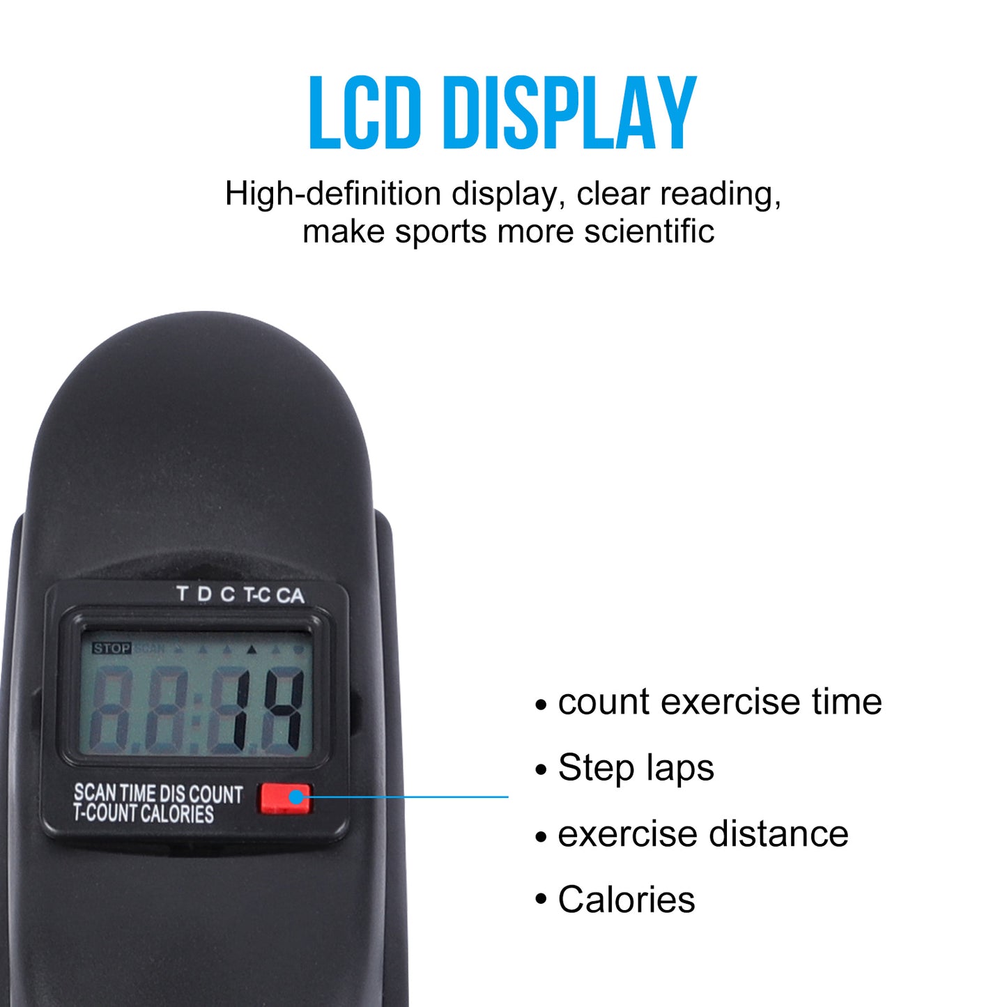 Mini Indoor Pedal Exerciser Cycle Bike Leg Arm Desk w/LCD Display Fitness Portable Pedal Stationary Bike Home Exercise Black