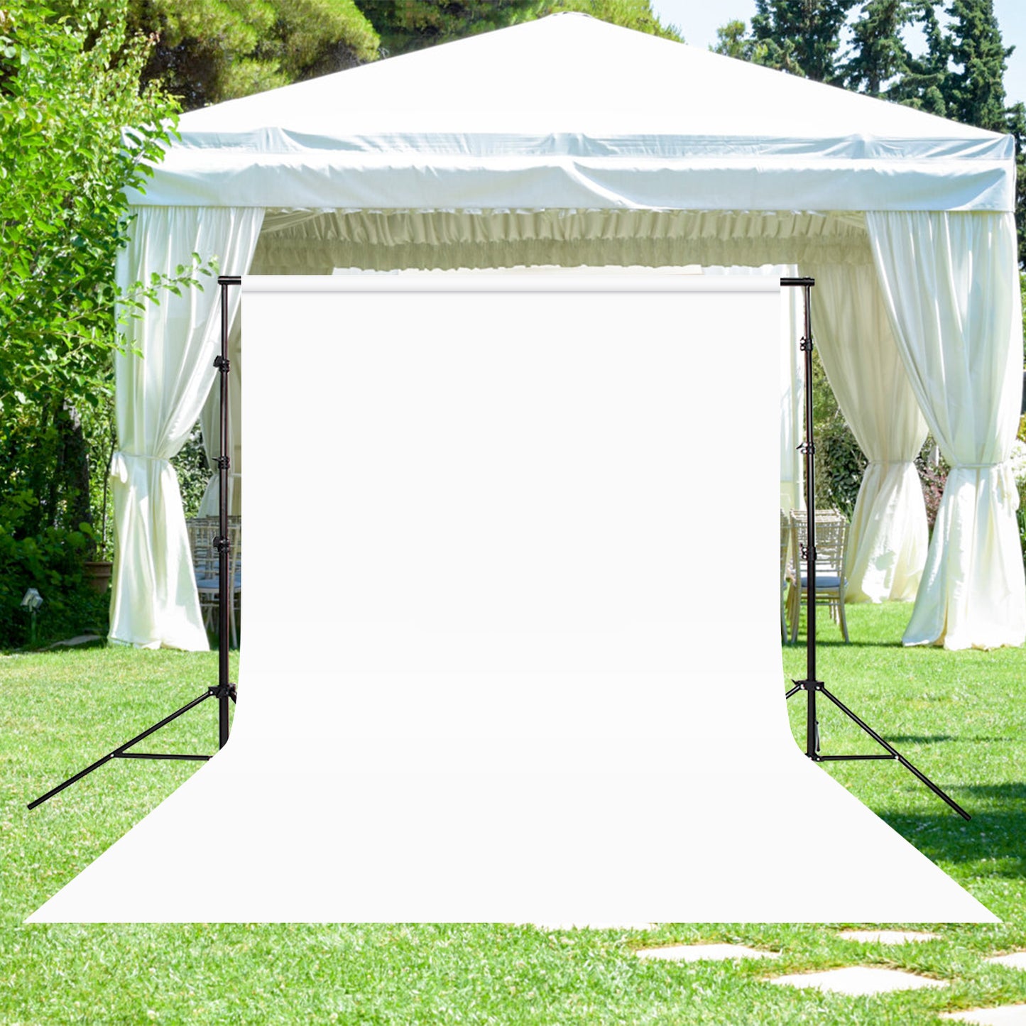 Adjustable Background Support Stand Photography Video Studio Backdrop Kit with Carry Bag,4 Backdrop Clamps
