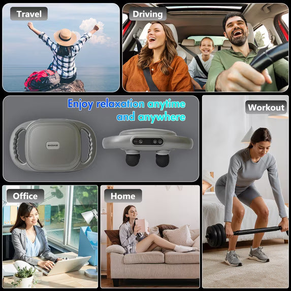 Massage Gun, 6 Head Electric Massage Guns with 3 Sets Massage Heads & 9 Modes, Gun Tool for Legs, Arms, Waist, Back, Buttocks, Relax Full Body Muscle, Gifts for Friends, Parents