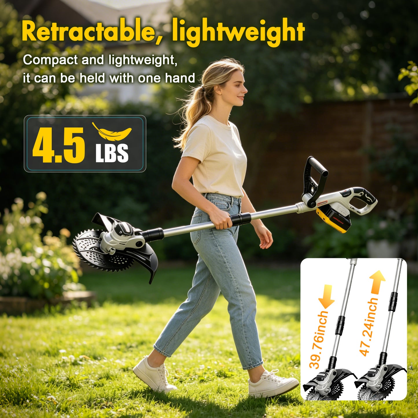 CATGOOD 13" Cordless Weed Wacker, 1300W Electric Weed Eater with 8Ah 24V Battery, 4 in 1 String Trimmer with Brushless Motor
