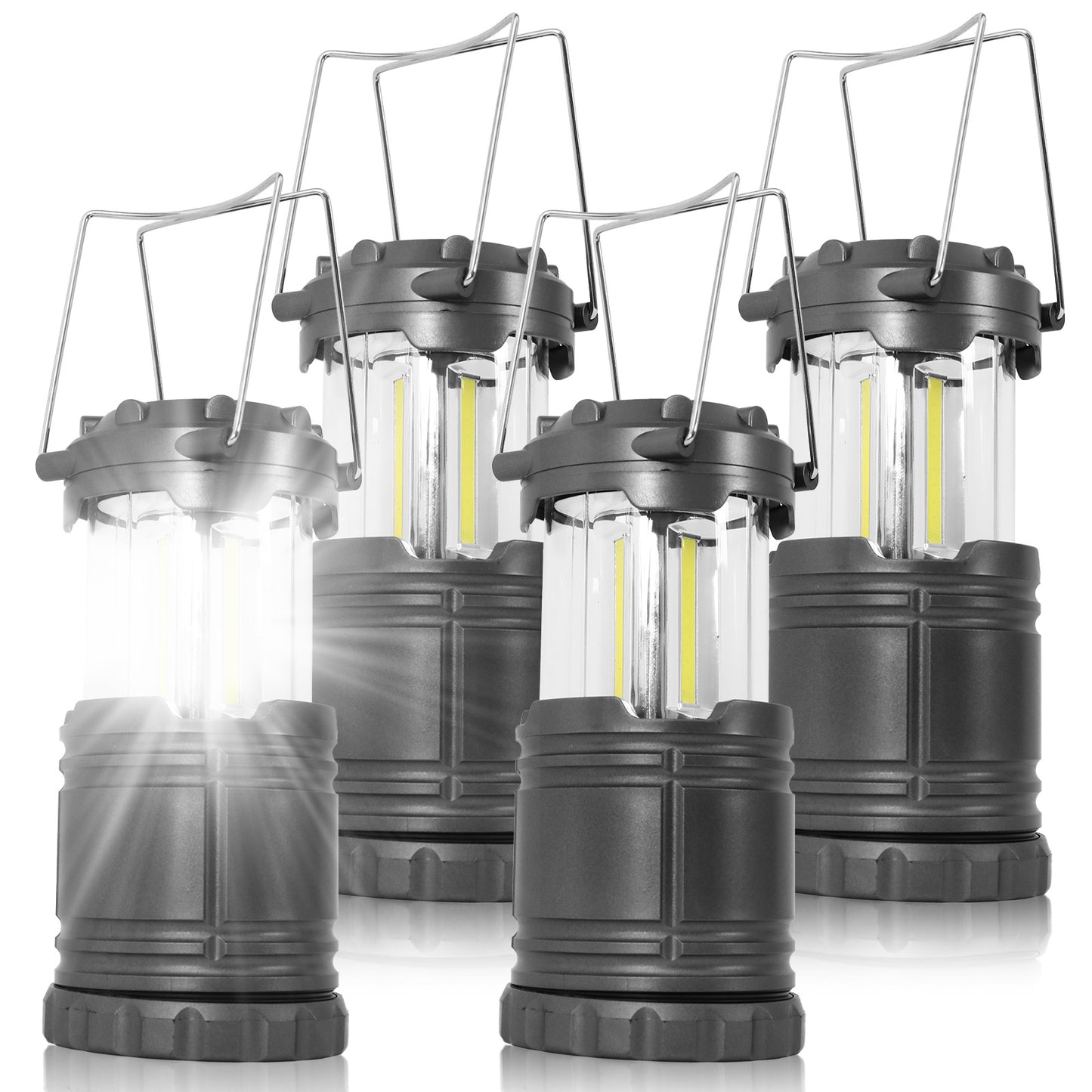 Baokaler LED Camping Lanterns, 4 Pack camping lights, Lamp Light, Collapsible Battery Flashlight, Camping Accessories, Gray