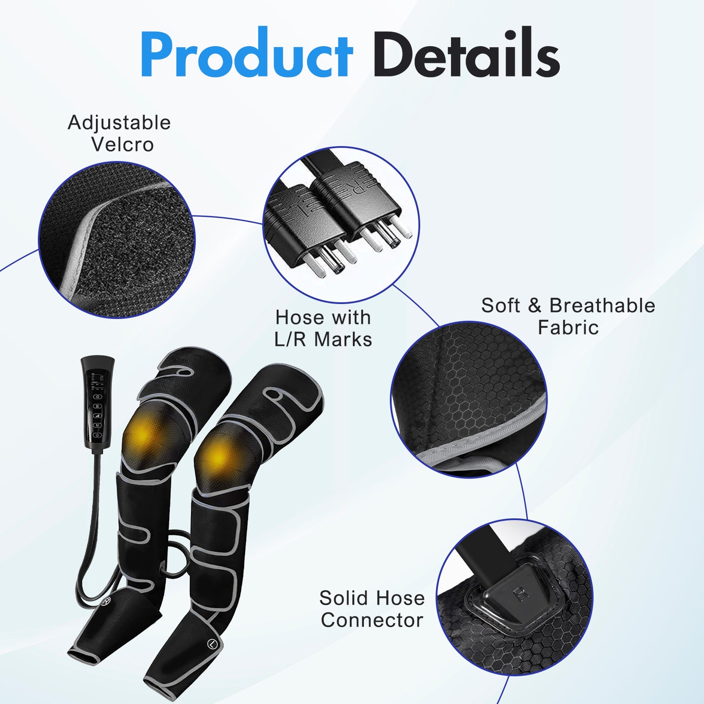 CATGOOD Leg Massager for Circulation and Pain Relief, Leg Massager with Heat and Compression, Birthday Gifts for Men Dad Women Mom, Full Leg Massager 2 Heat 3 Modes 3 Intensities