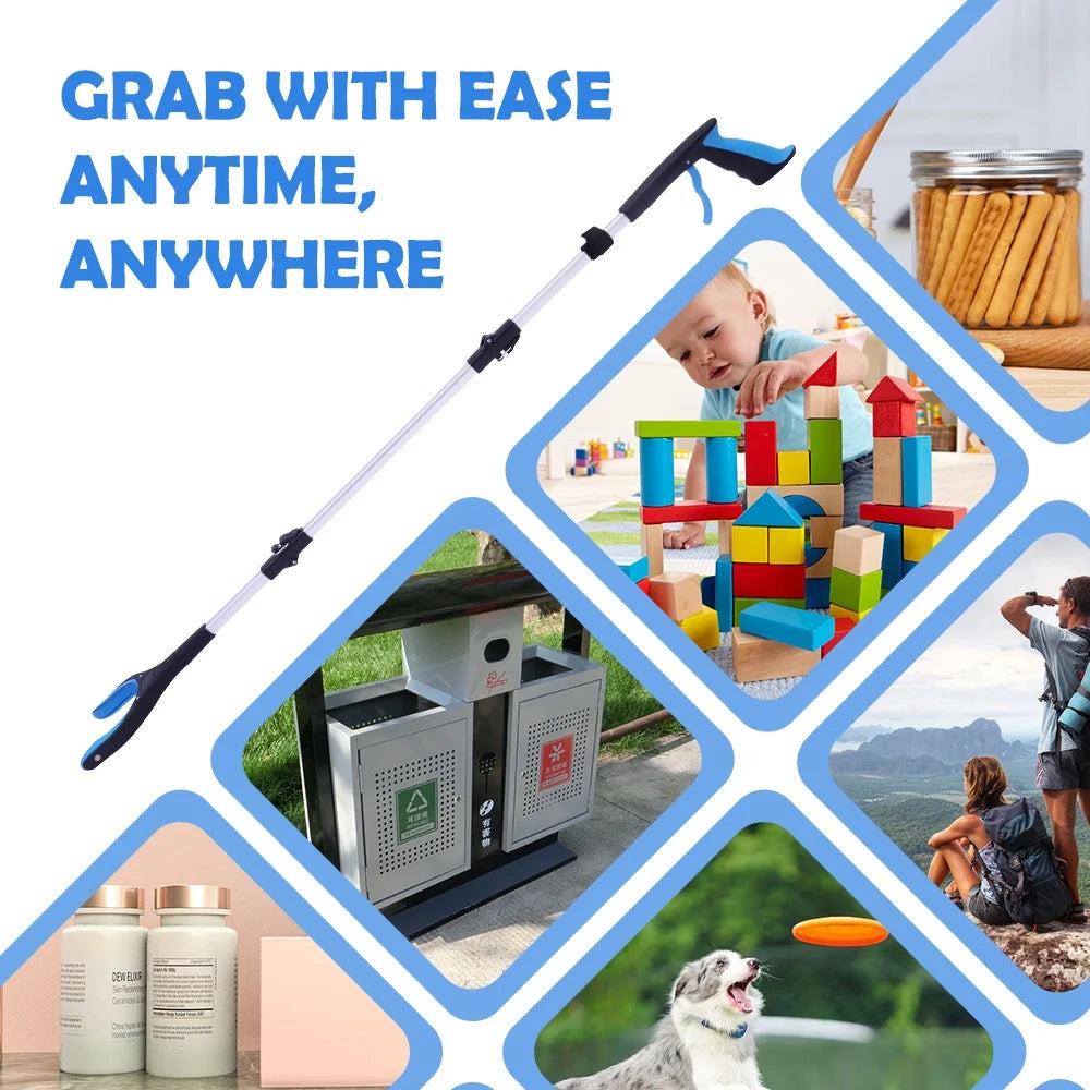 2Pcs 43 inch Grabber Reaching Tool, Extra Long Foldable Reachers and Grabbers for Elderly Grab It Reaching Tool