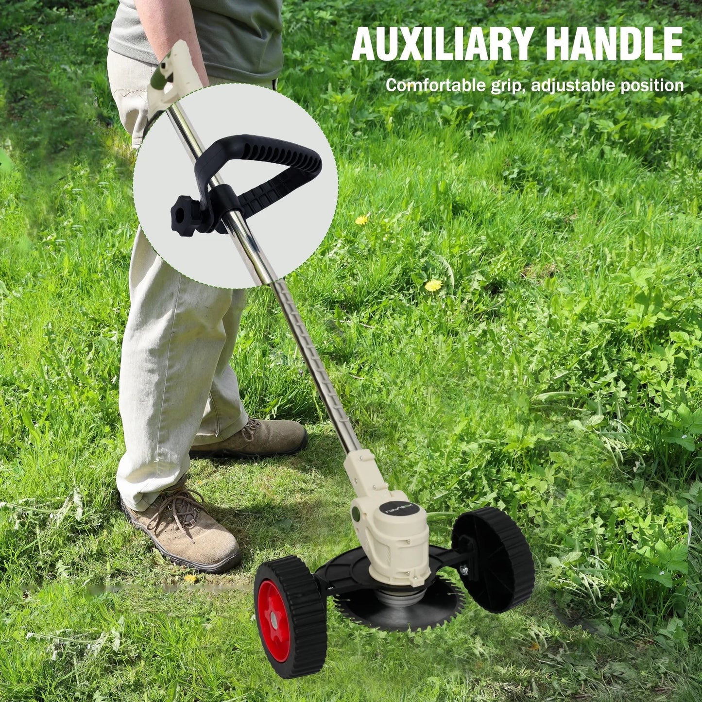 Electric Weed Wacker for Makita Battery, Cordless String Trimmer with Wheels, Weed Eater Grass Trimmer for Lawn Yard Garden