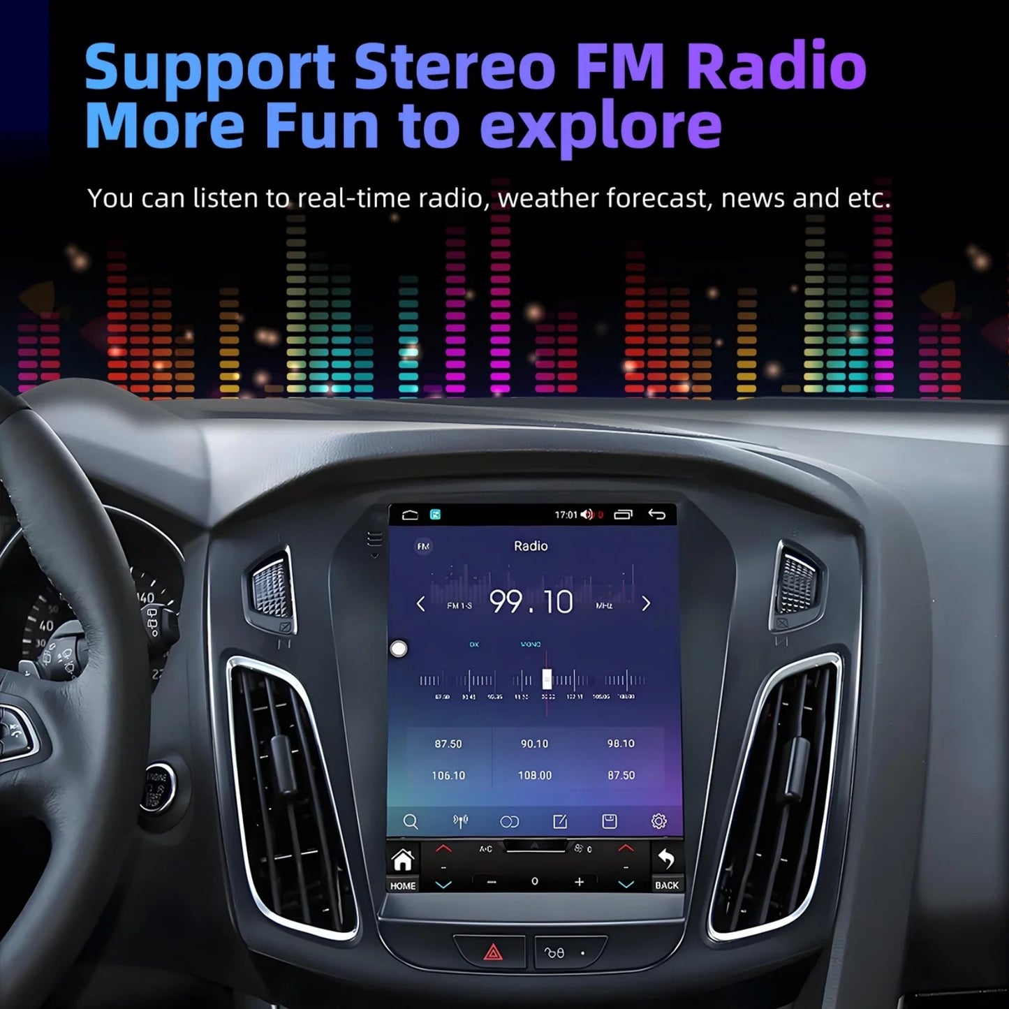BAOKALER Car Stereo Radio For 2012-2018 Ford Focus Android 13 CarPlay 9.7" Touchscreen Car Radio GPS Navi WiFi, 2+32GB