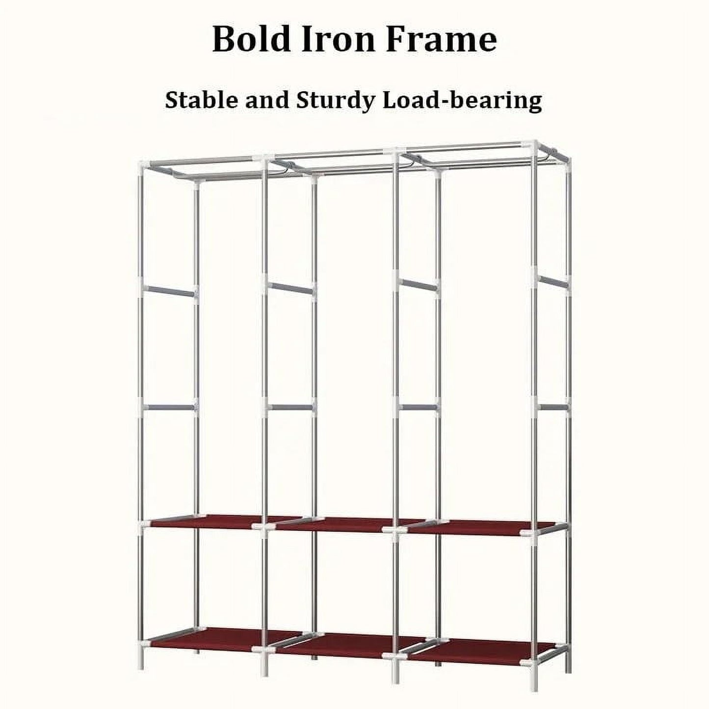 Portable Closet, Clothing Rack Shelf, Dustproof Non-woven Fabric Closet with cover, Blue-green