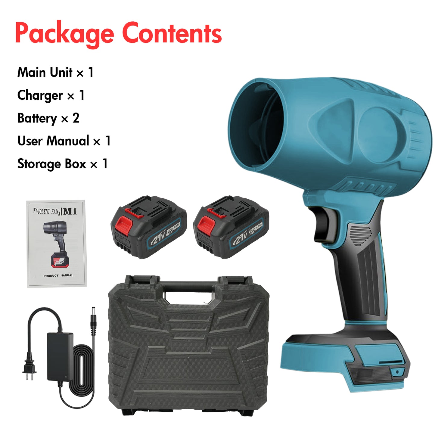 Cordless Leaf Blower with 21V 2*4.0Ah Batteries and Charger,130000RPM,190MPH,1200W,Lightweight Electric Leaf Blowers for Lawn Care,Patio,Dust,Blowing Leaves,Blue