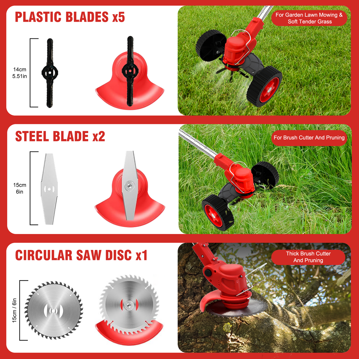 Electric Weed Eater Wacker, Cordless Electric Grass Trimmer, Grass String Trimmer, Weed Lawn Edger Eater with Upgraded Wheels