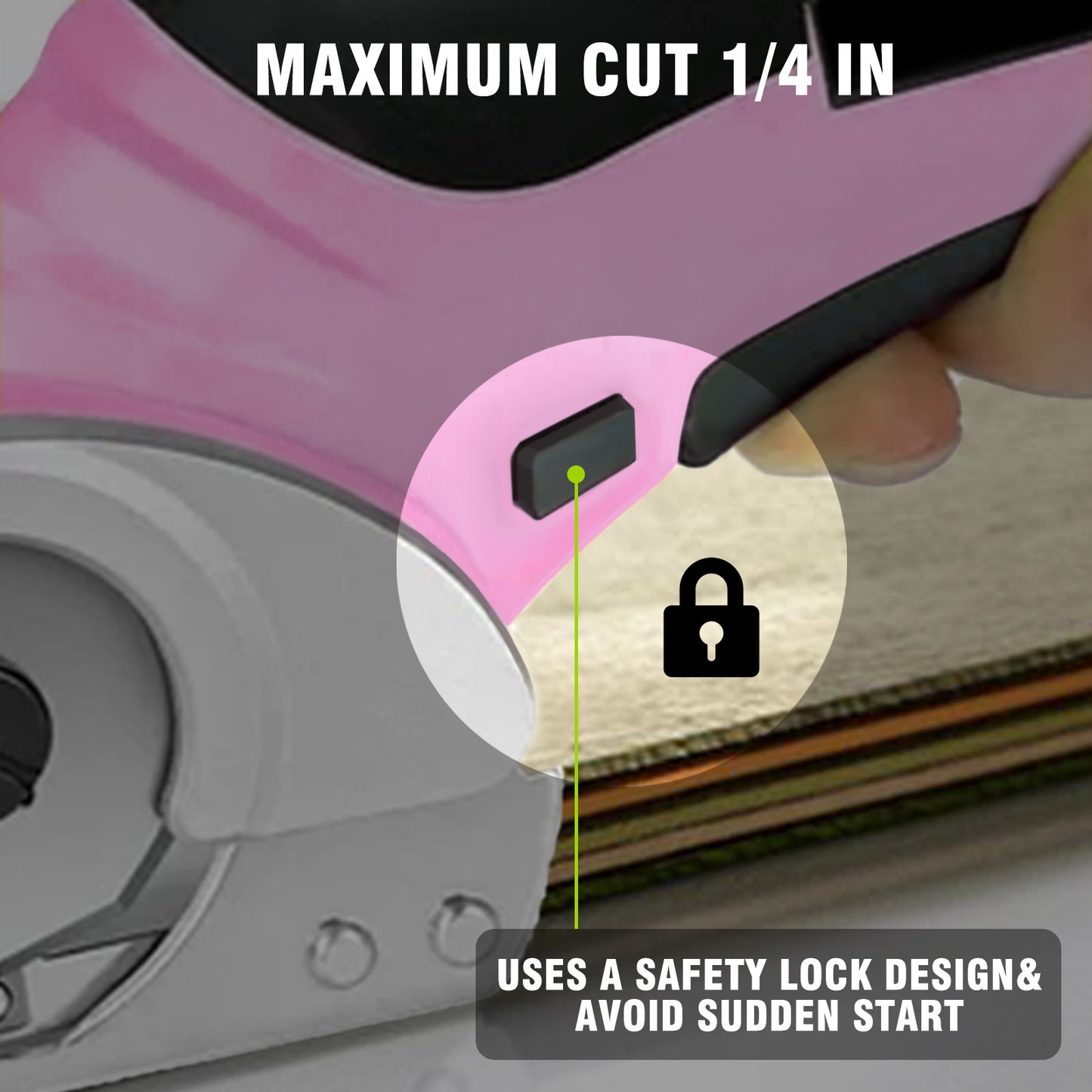 Cordless Electric Scissors, Cardboard Cutter, Rechargeable Powerful 4V Scissor Cutting Tool for Cardboard, Fabric, Leather, Pink
