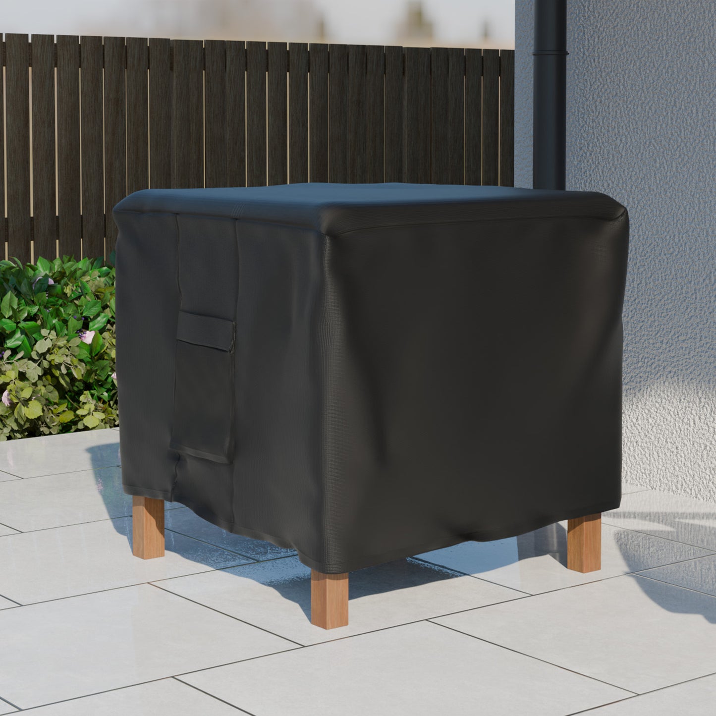 CATGOOD Fire Pit Cover Square, Waterproof Square Fire Pit Table Cover, 600D Heavy Duty Fabric with PVC Coating