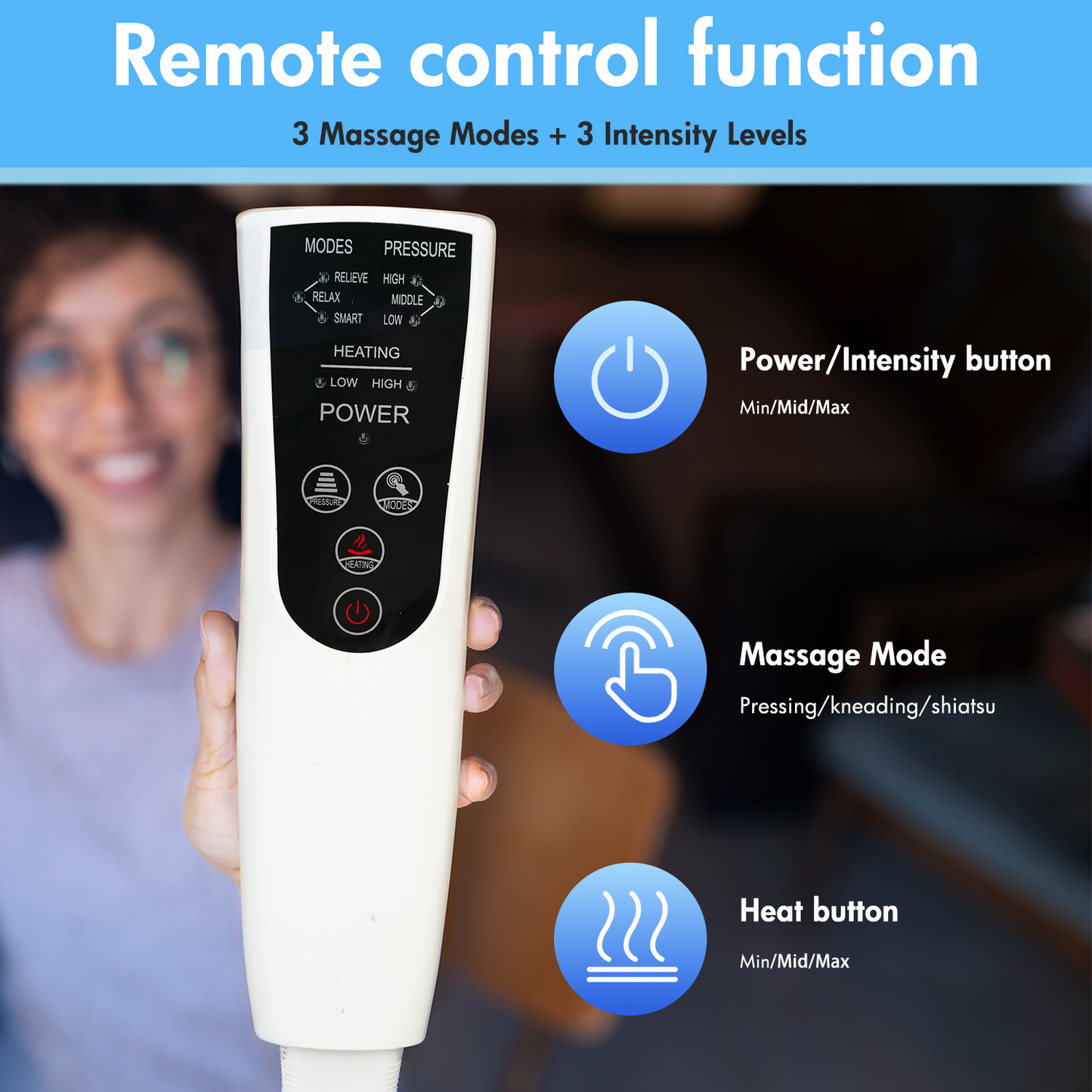 Leg Massager with Heat, Air Compression Thigh, Leg Air Compression Massager for Circulation and Pain Relief with 3 Modes, Muscles Relaxation