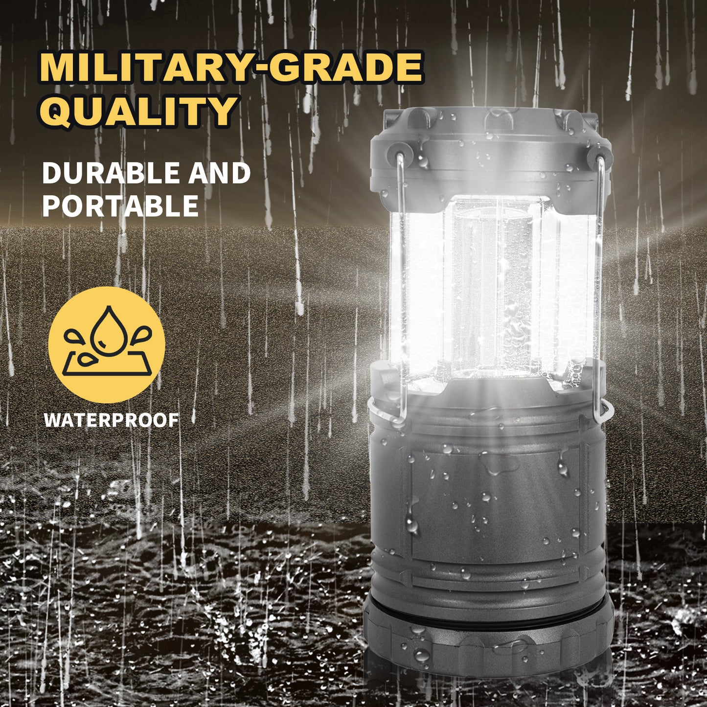 Baokaler LED Camping Lanterns, 4 Pack camping lights, Lamp Light, Collapsible Battery Flashlight, Camping Accessories, Gray