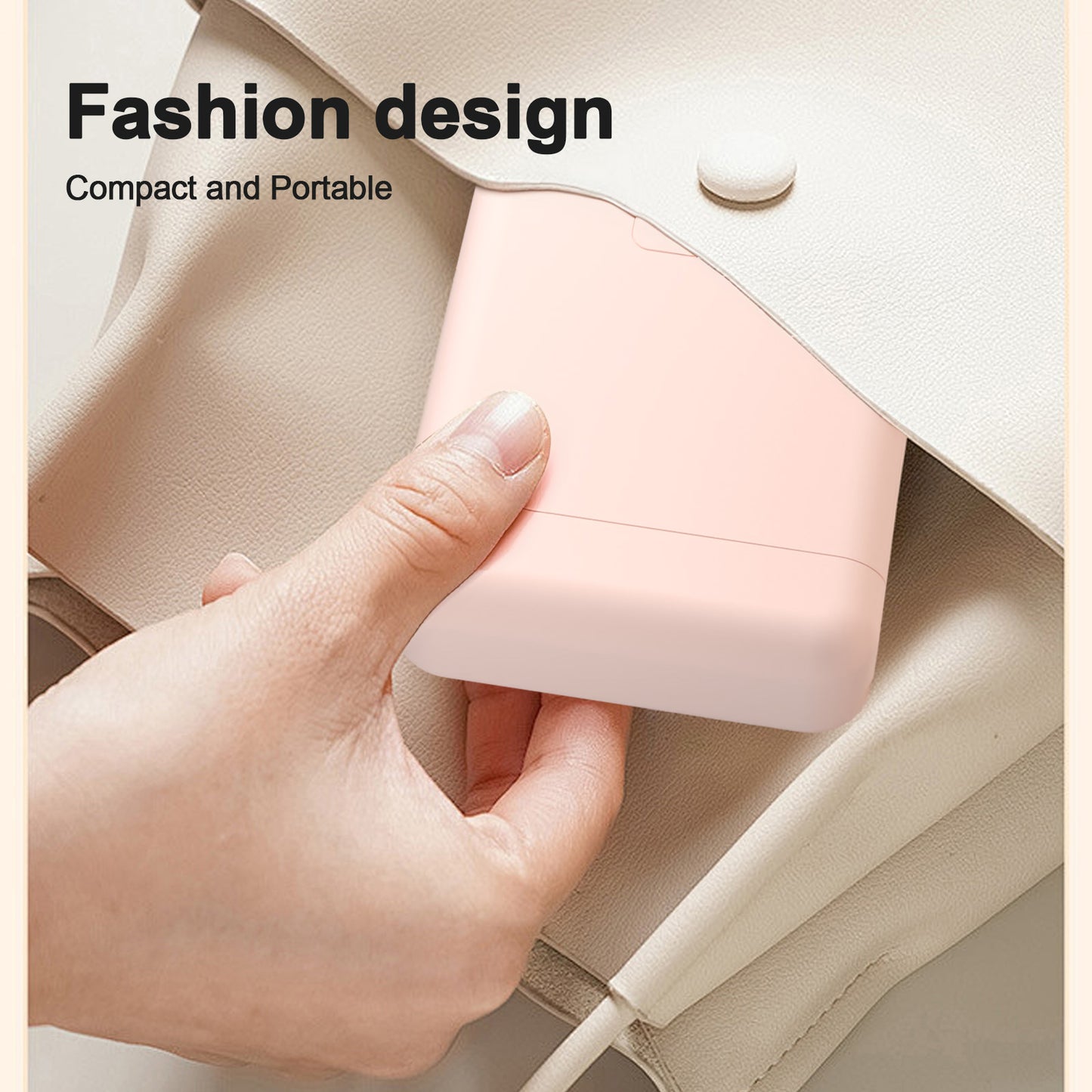 Label Maker Machine with Tape - HP2 Portable Bluetooth Label Printer for Storage, Office, Home, Mini Smart Phone, Pink